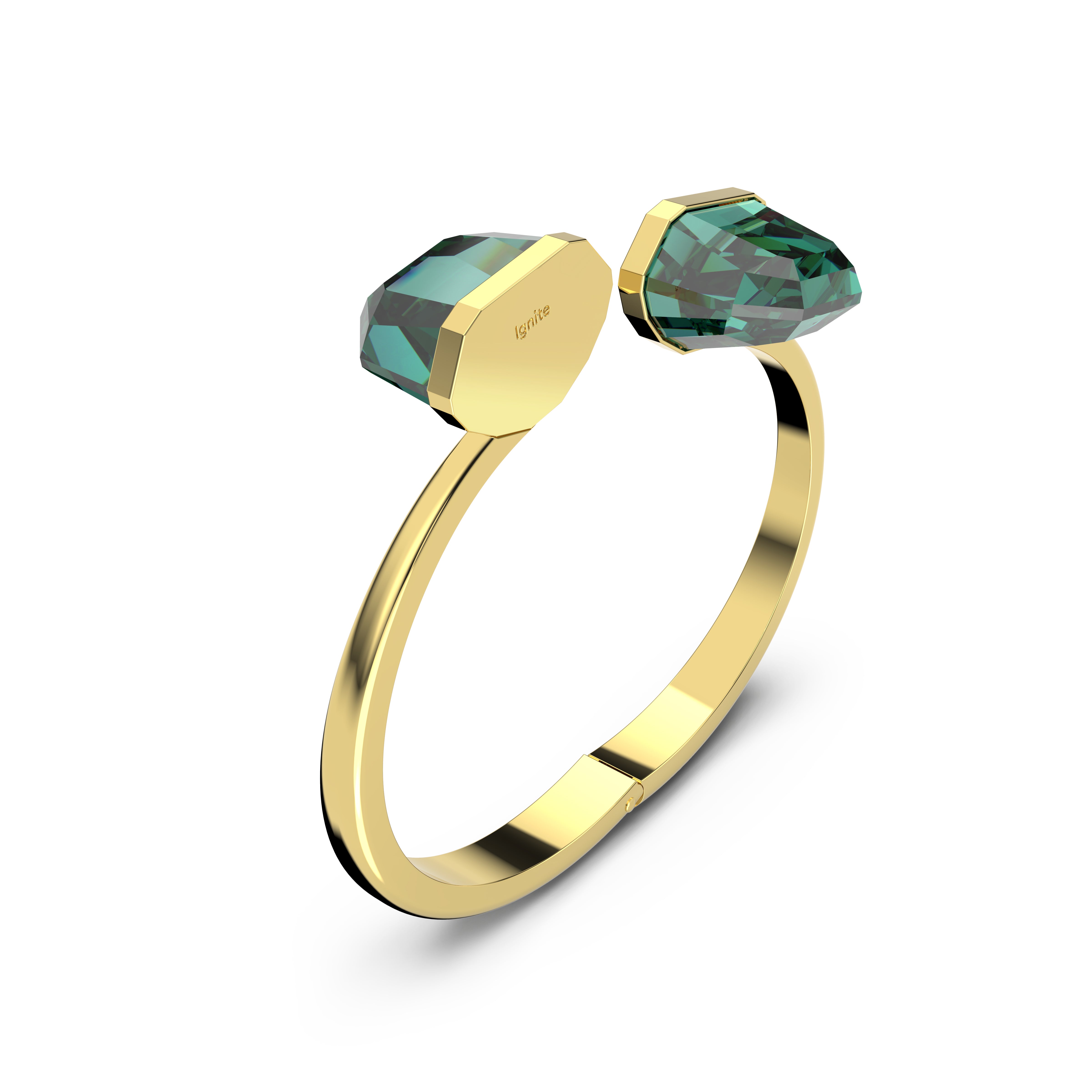 Lucent Bileklik, Yeşil, Sari Altin Rengi Pvd