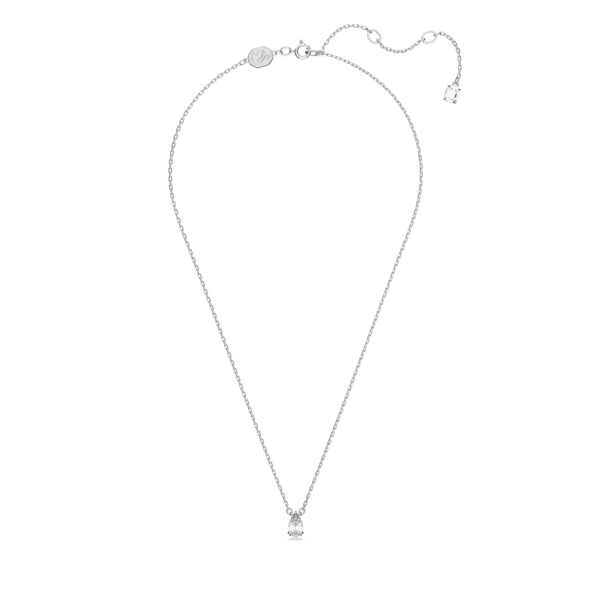 Millenia Kolye, Pear Cut, Beyaz, Rodyum Kaplama