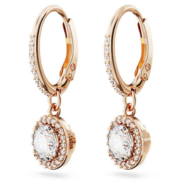 Constella Drop Küpe, Pave, Beyaz, Pembe Altın Rengi Kaplama