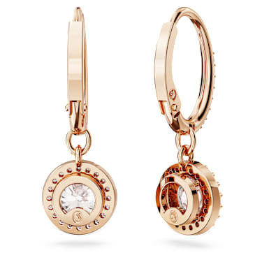 Constella Drop Küpe, Pave, Beyaz, Pembe Altın Rengi Kaplama