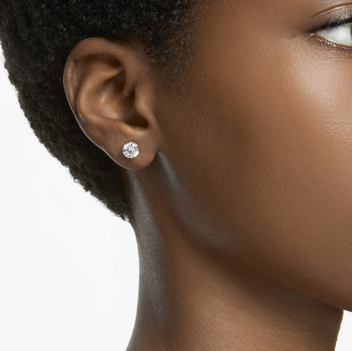 Constella Stud Küpe, Beyaz, Sarı Altın Rengi Kaplama