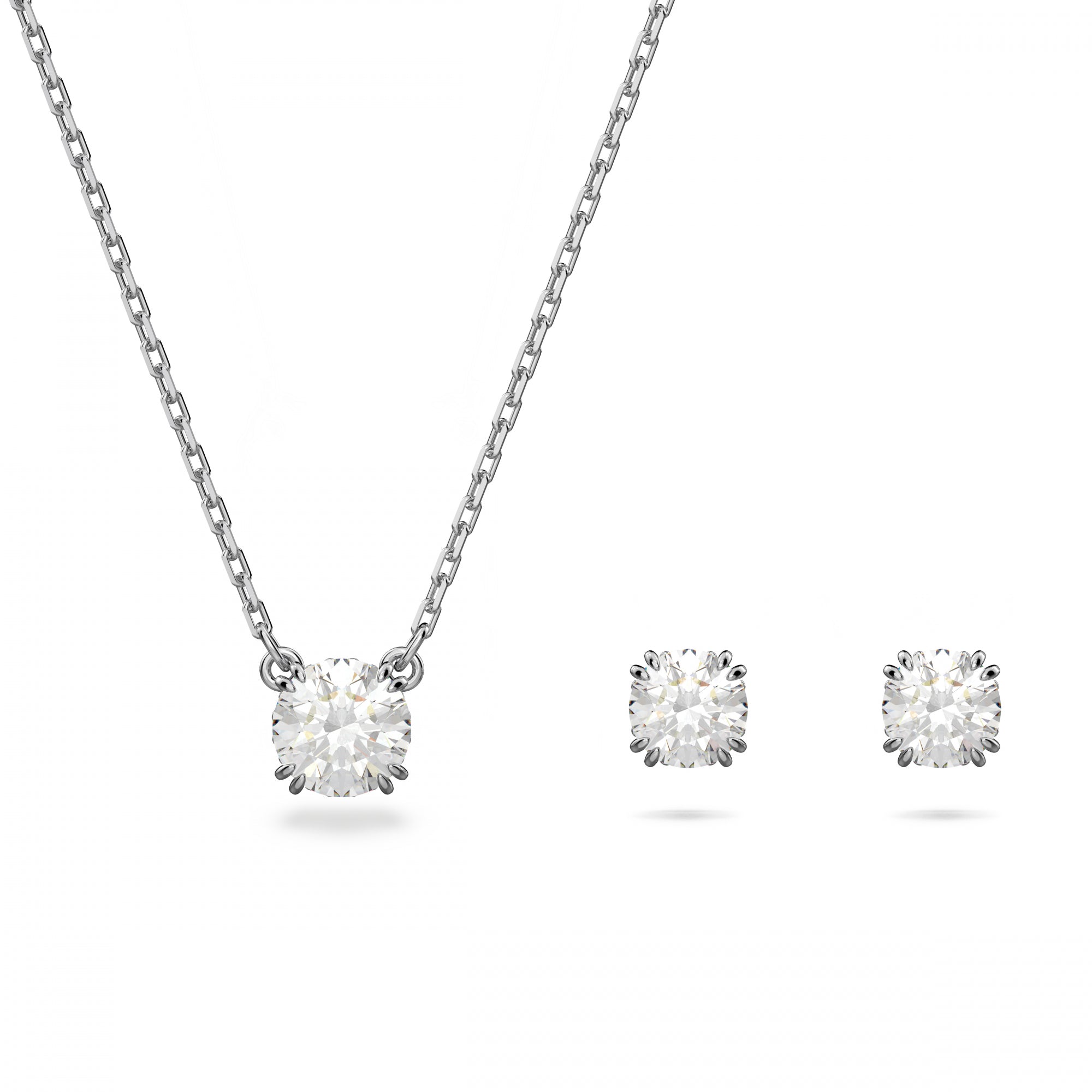 Constella Set, Round Cut, Beyaz, Rodyum Kaplama