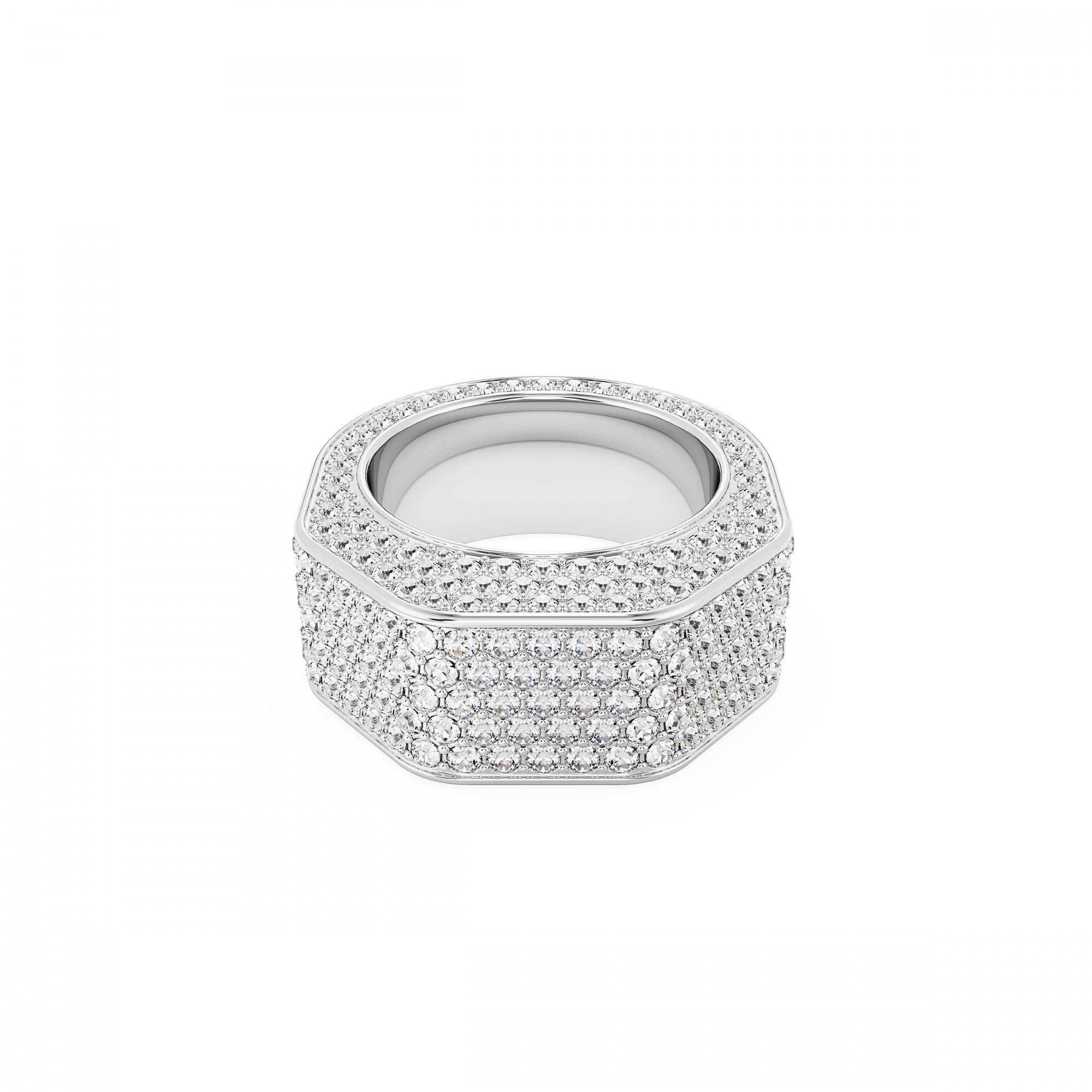 Dextera Yüzük, Octagon Shape, Pave, Beyaz, Rodyum Kaplama, 64