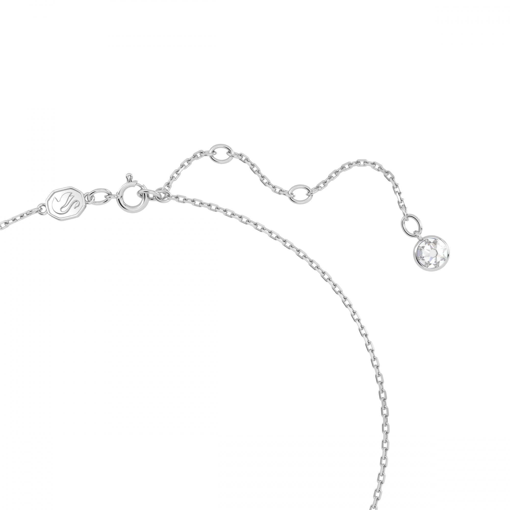 Birthstone Kolye, Kare Kesim, Temmuz, Kırmızı, Rodyum Kaplama