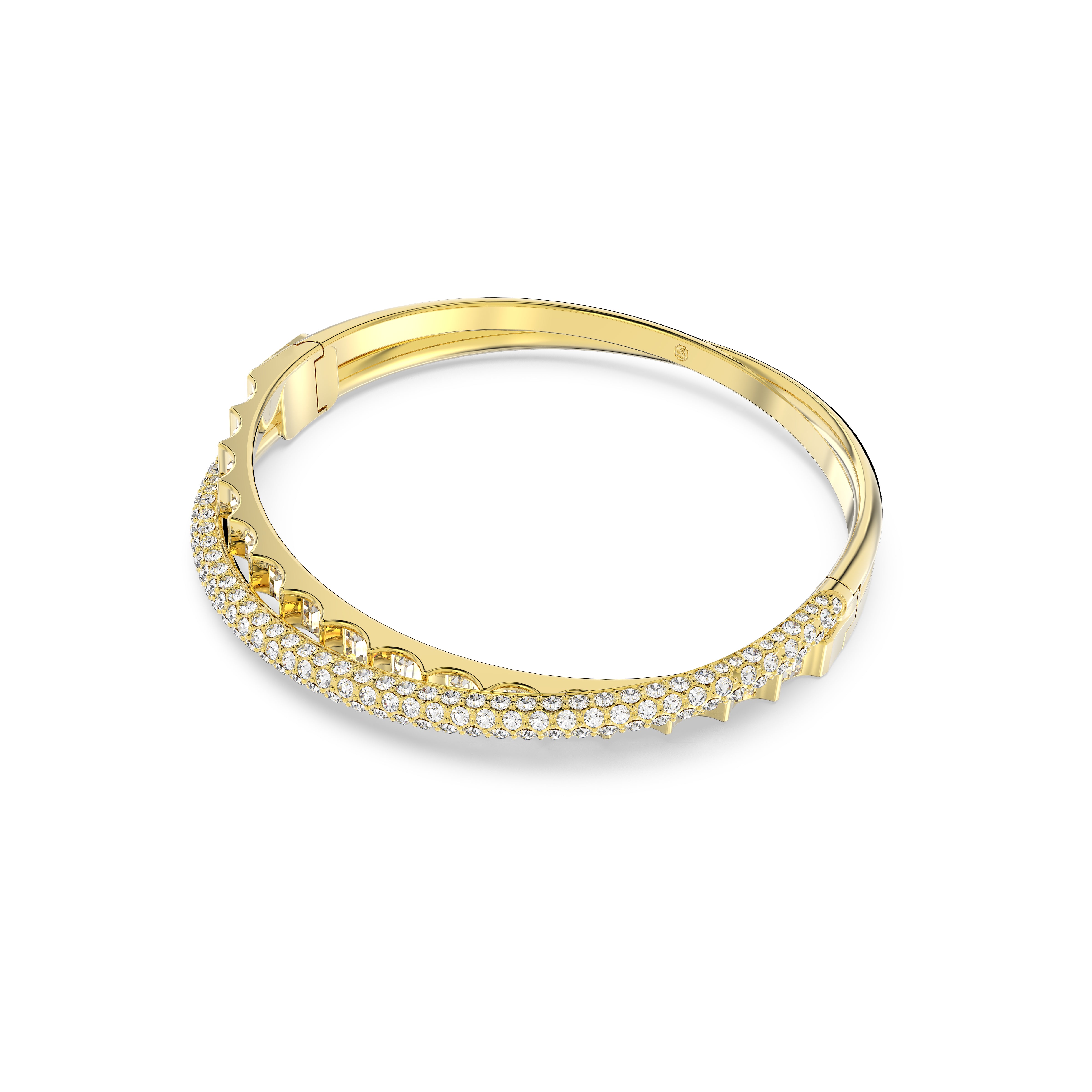 Rota Bangle Bileklik, Mixed Cut, Beyazari Altin Rengi Kaplama