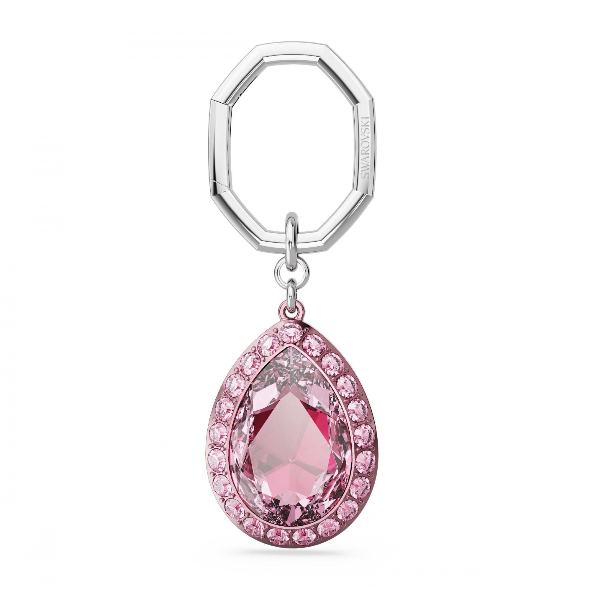 Lucent Anahtarlık, Pear cut, Pembe, Rodyum Kaplama