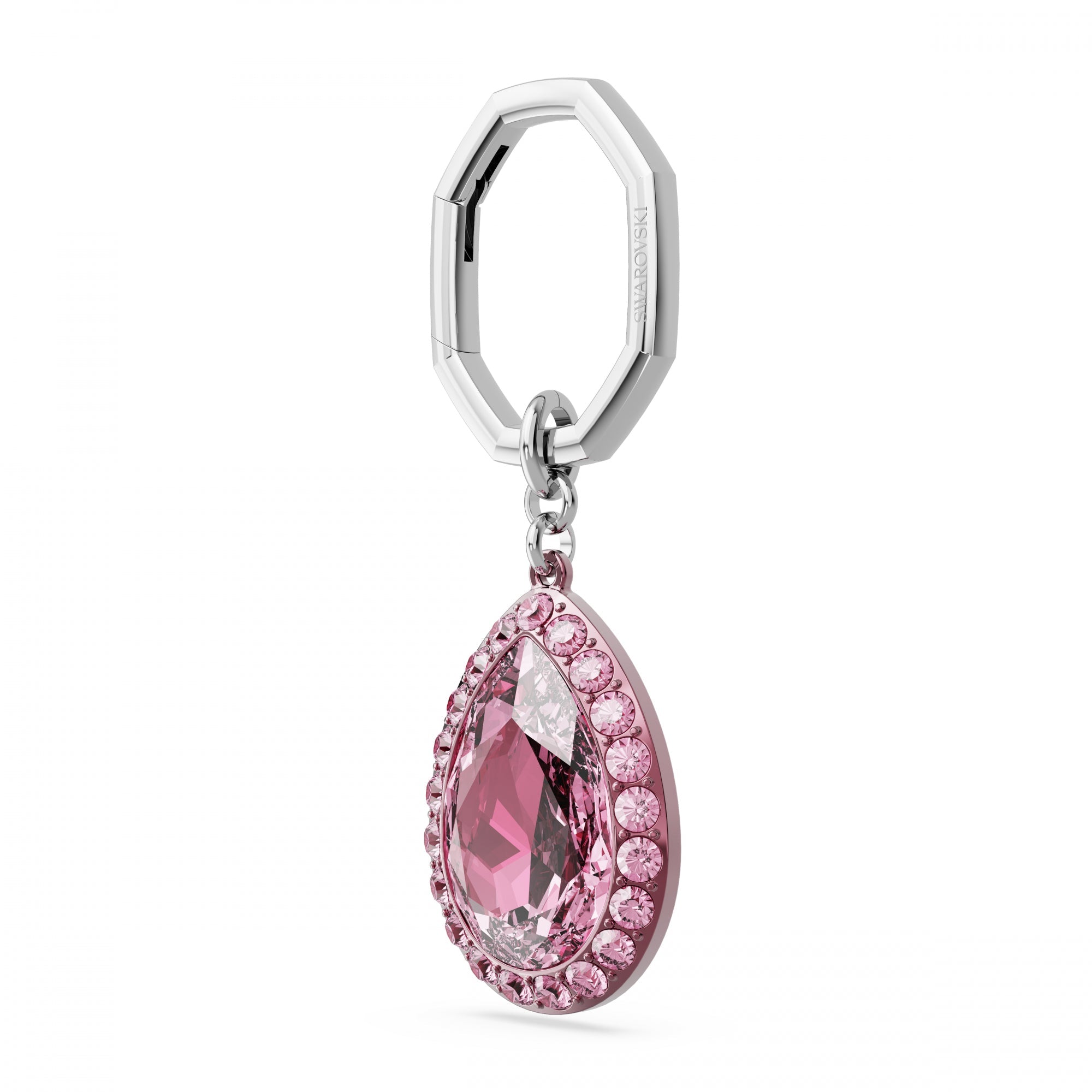 Lucent Anahtarlık, Pear cut, Pembe, Rodyum Kaplama