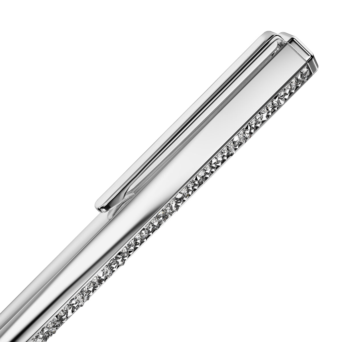 Crystal Shimmer Tükenmez Kalem, Gümüş Ton, Krom Kaplama