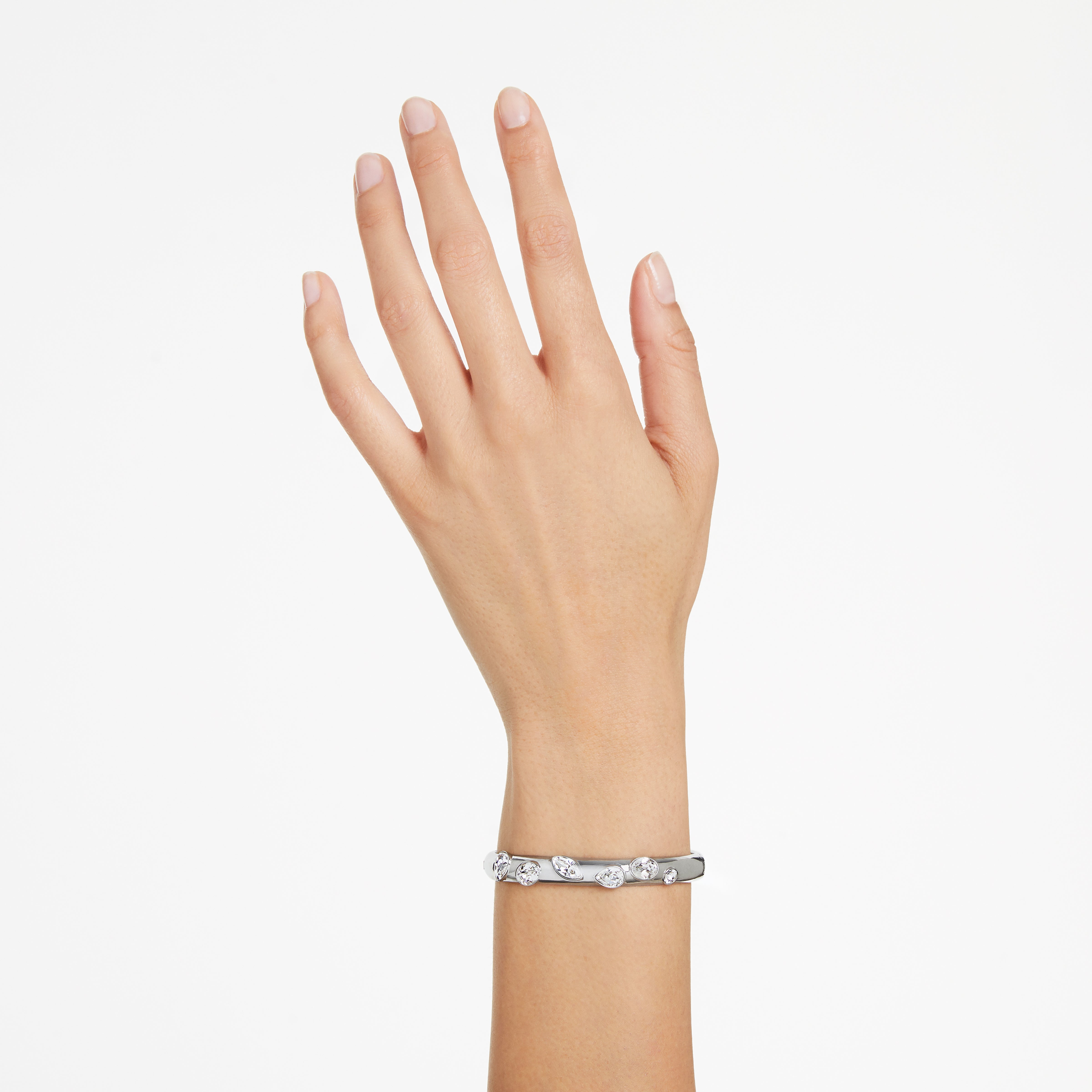 Dextera Bangle Bileklikixed Cut, Beyaz, Rodyum Kaplama