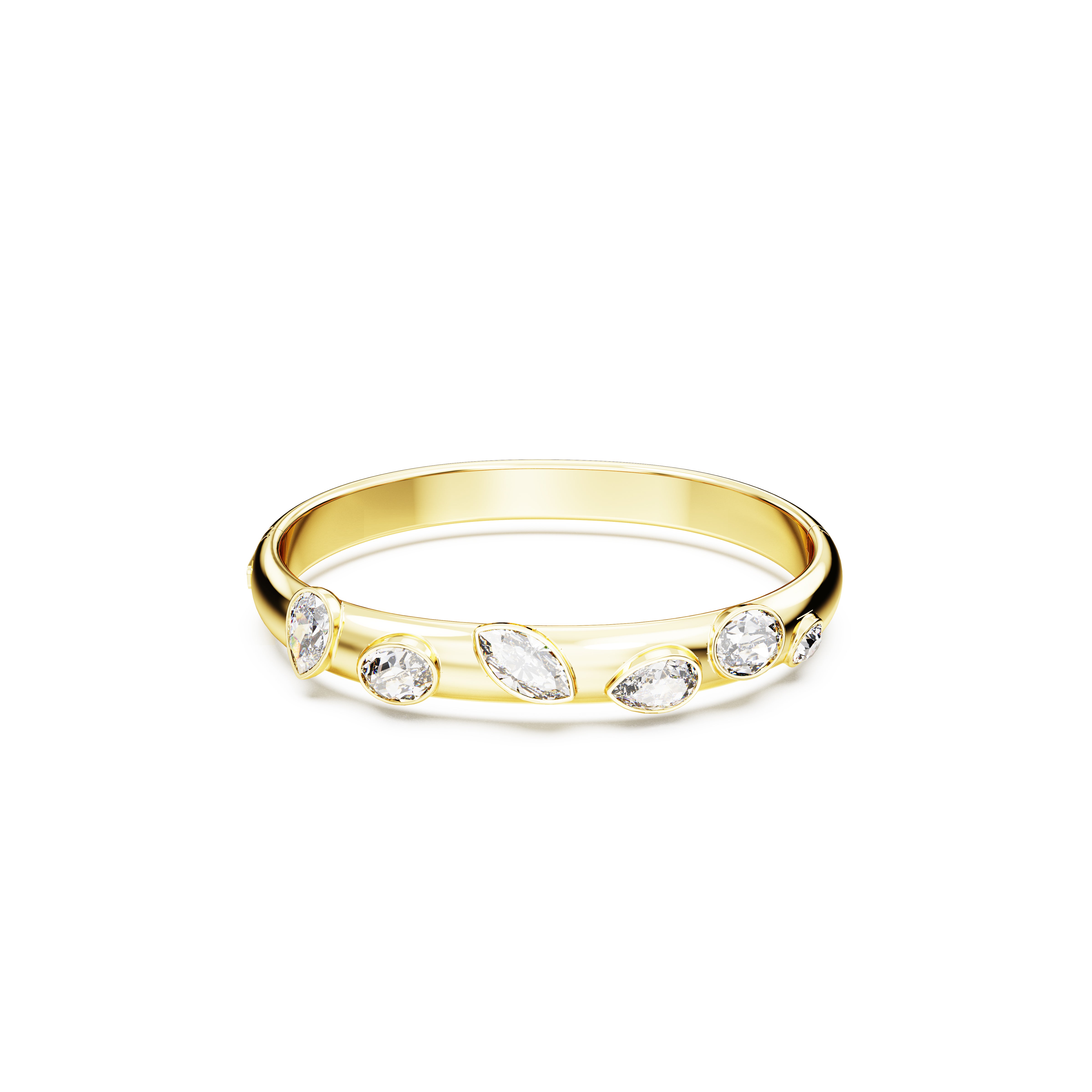 Dextera Bangle Bileklik, Crystal, Beyaz, Sari Altin Rengi Kaplama