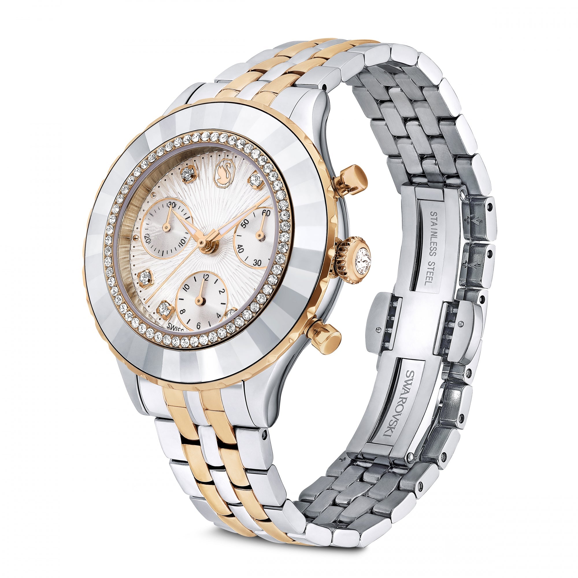 Octea Chrono Saat, Metal Bileklik, Rose Altın Tonu, Karışık Metal