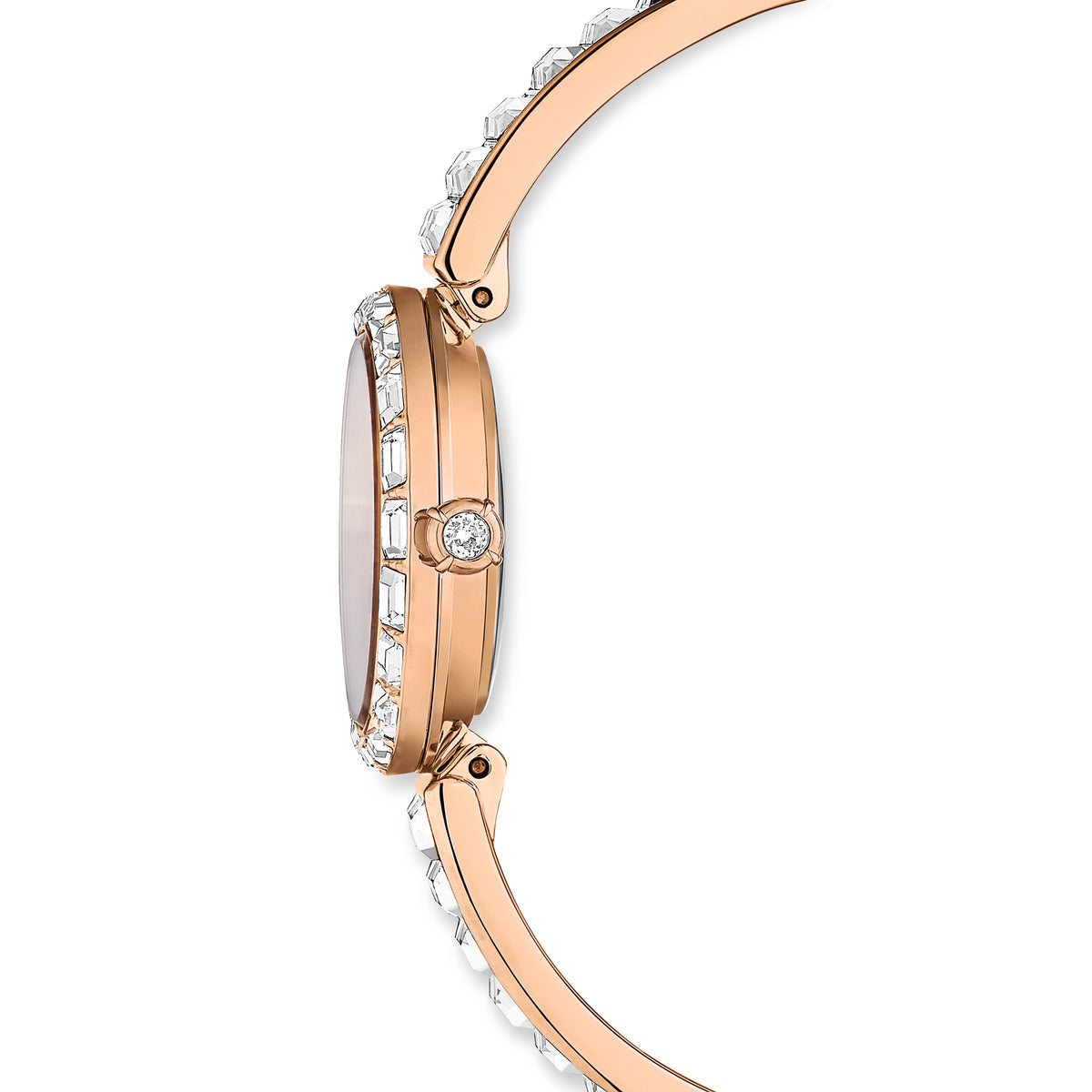 Matrix Bangle Saat, İsviçre Üretimi, Kristal Bileklik, Pembe Altın Ton, Pembe Altın Tonu Kaplama