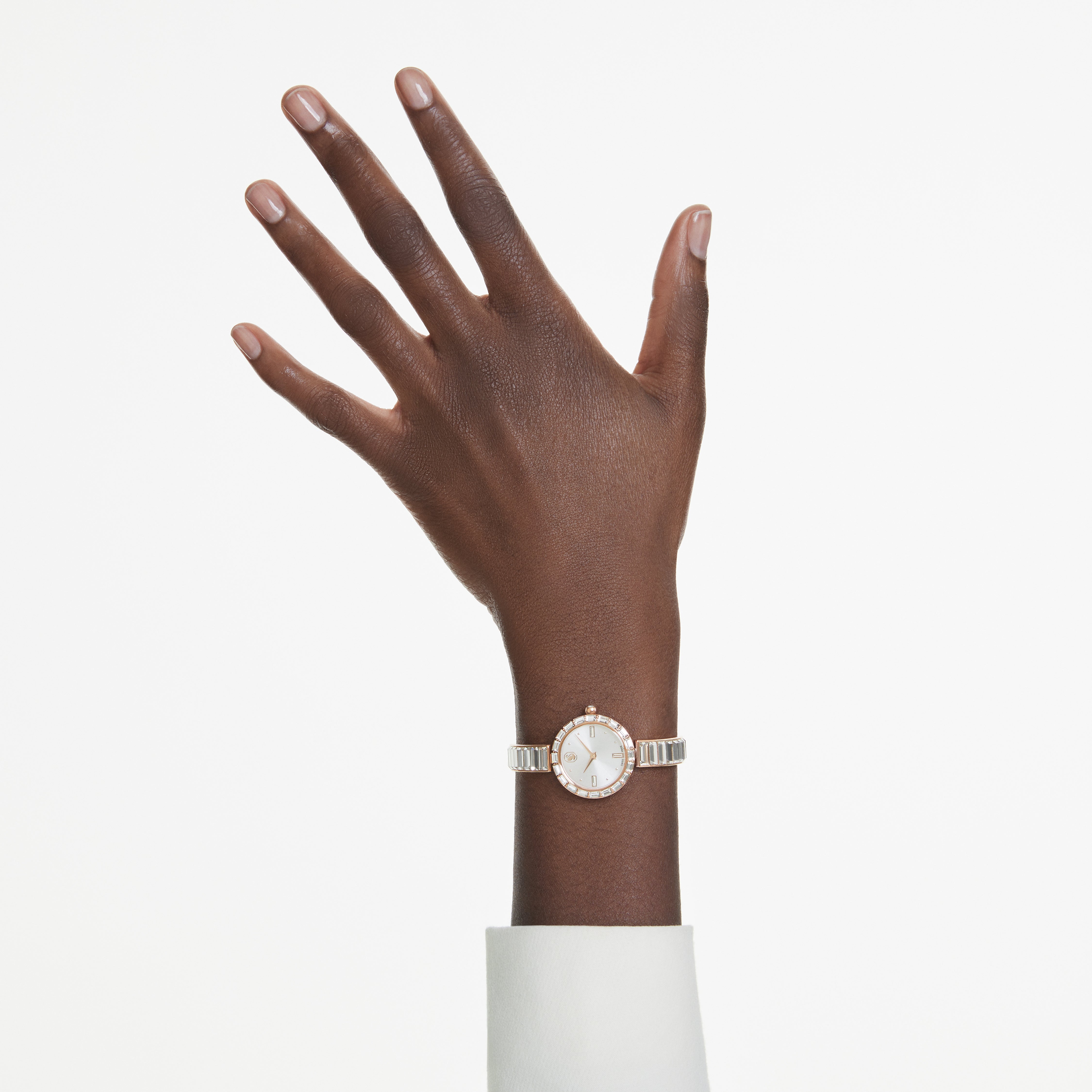 Matrix Bangle Saat, İsviçre Üretimi, Kristal Bileklik, Pembe Altın Ton, Pembe Altın Tonu Kaplama