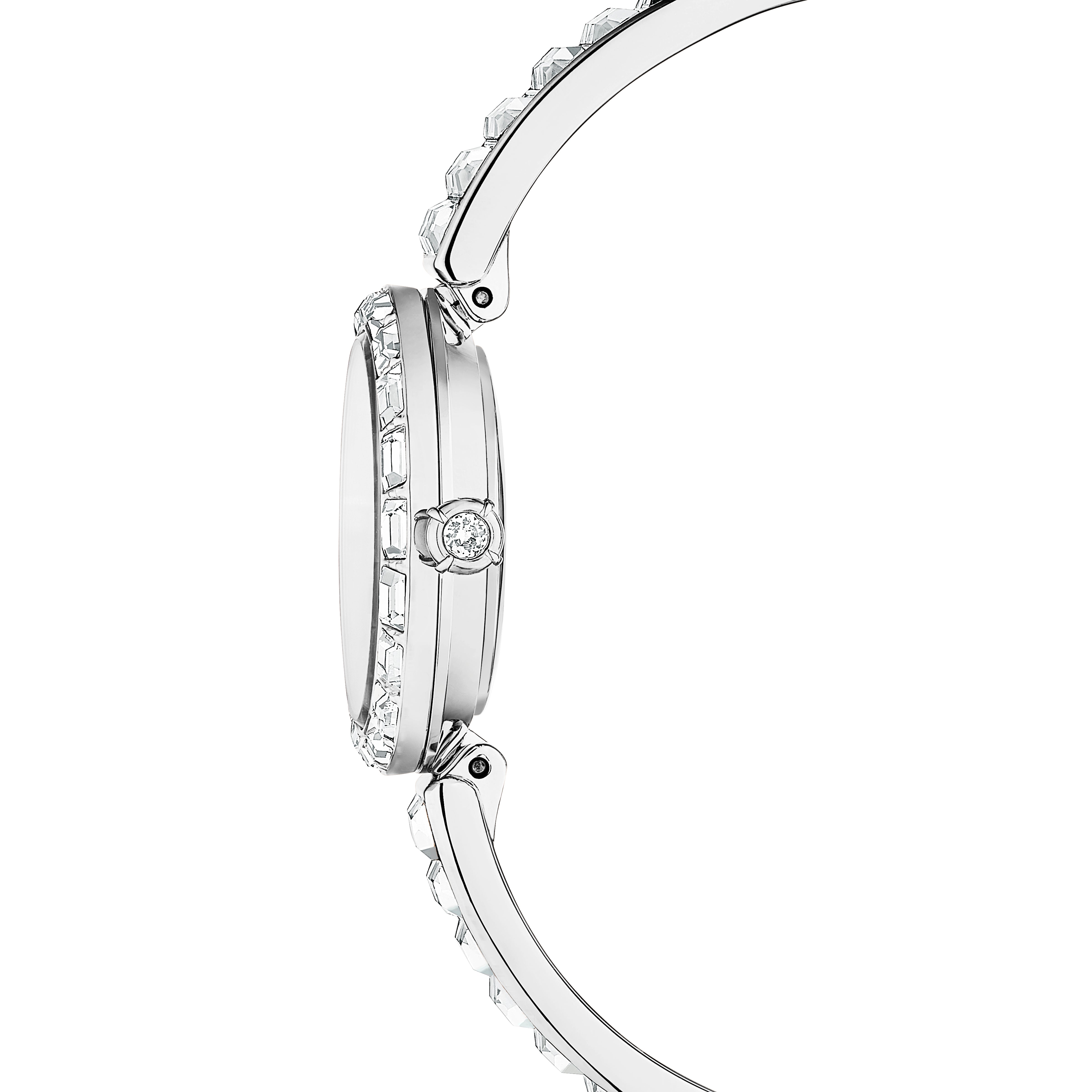 Matrix Bangle Saat, İsviçre Üretimi, Kristal Bileklik, Gümüş Ton, Paslanmaz Çelik