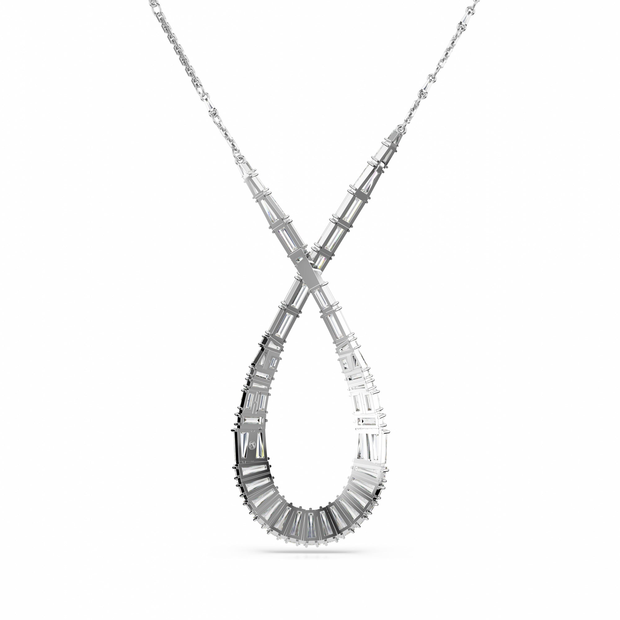 Hyperbola Kolye, Mixed Cut, Infinity, Beyaz, Rodyum Kaplama