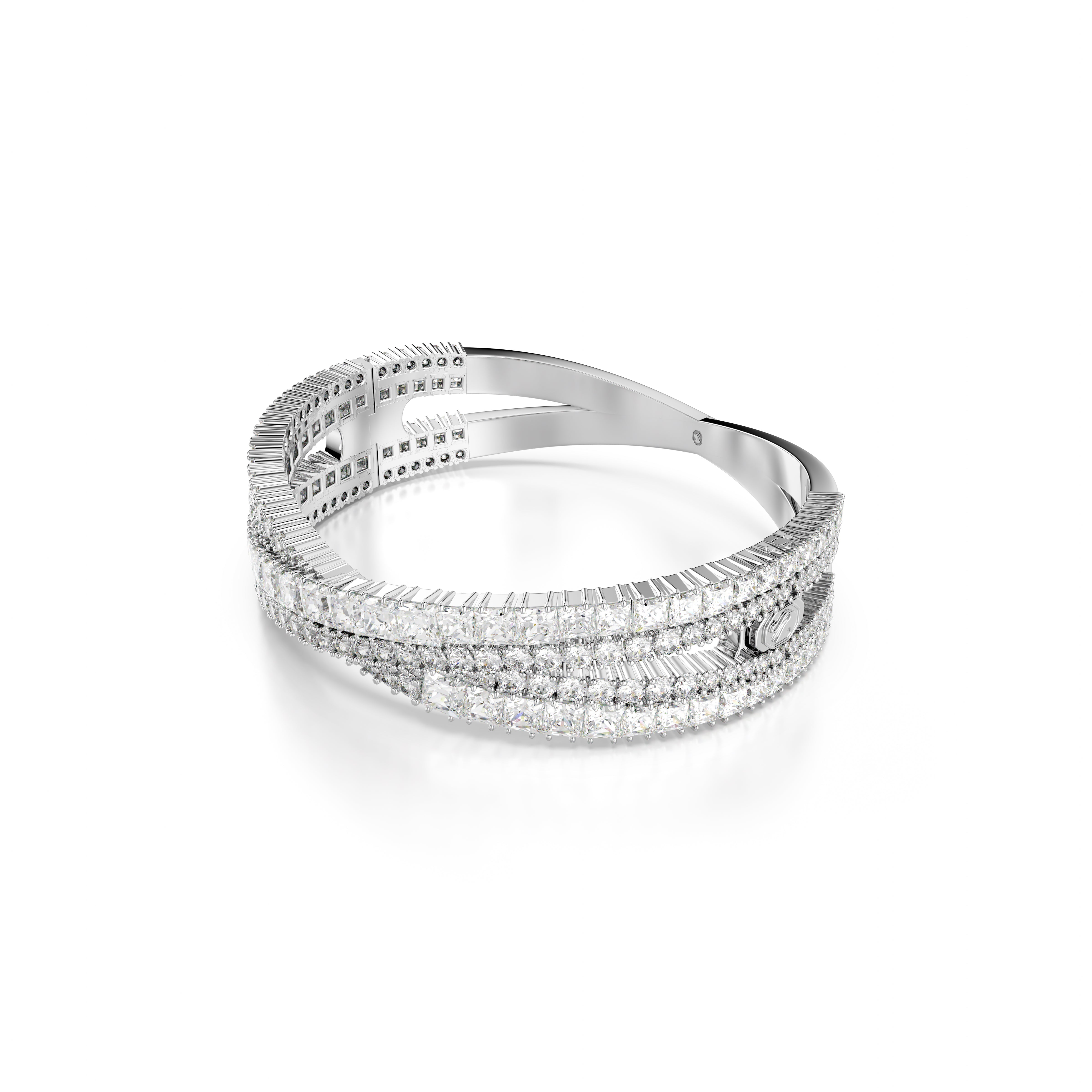 Hyperbola Kelepçe, Mixed Cut, Infinity, Beyaz, Rodyum Kaplama