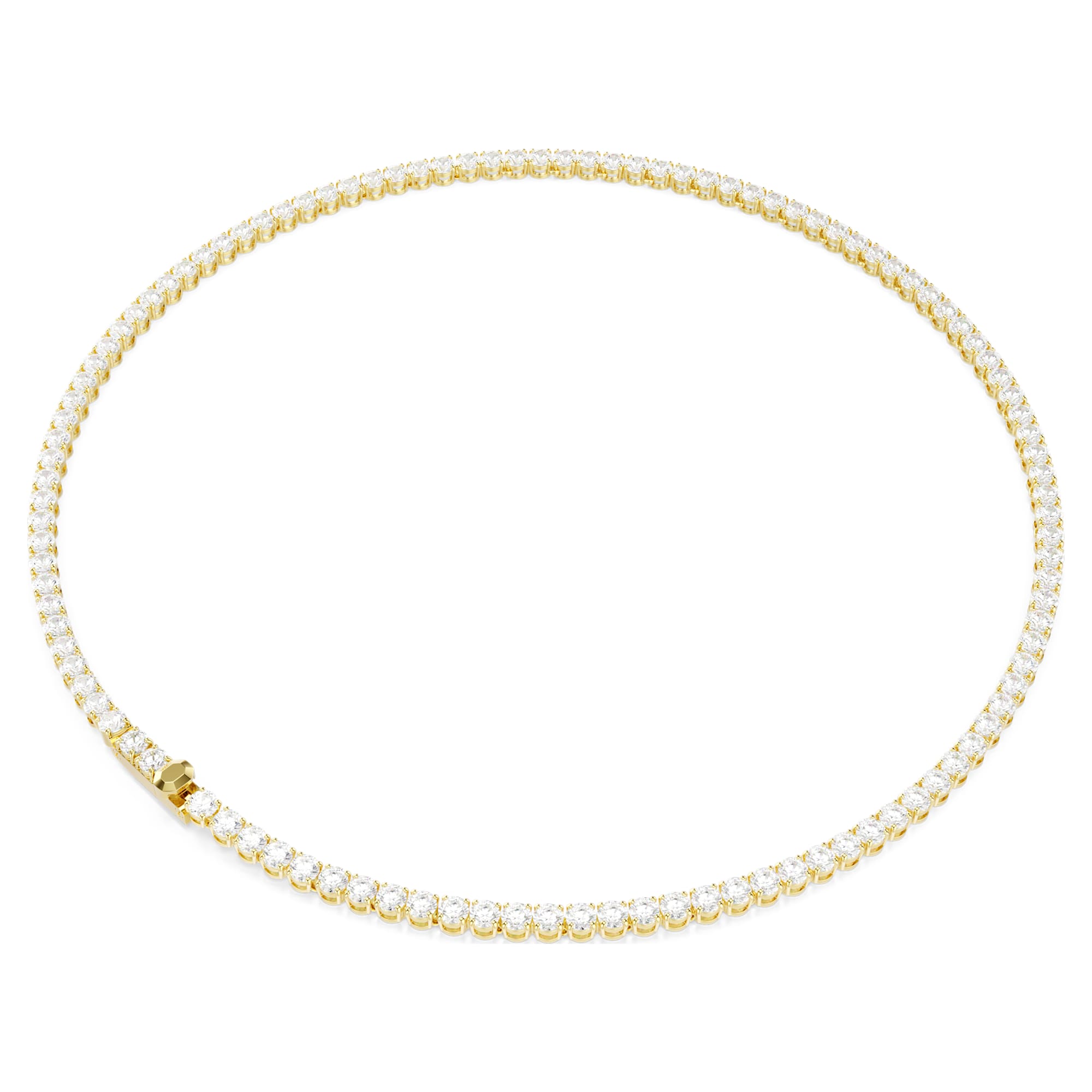 Matrix Tennis Kolye, Round Cut, Beyaz, Sarı Altın Rengi Kaplama, M