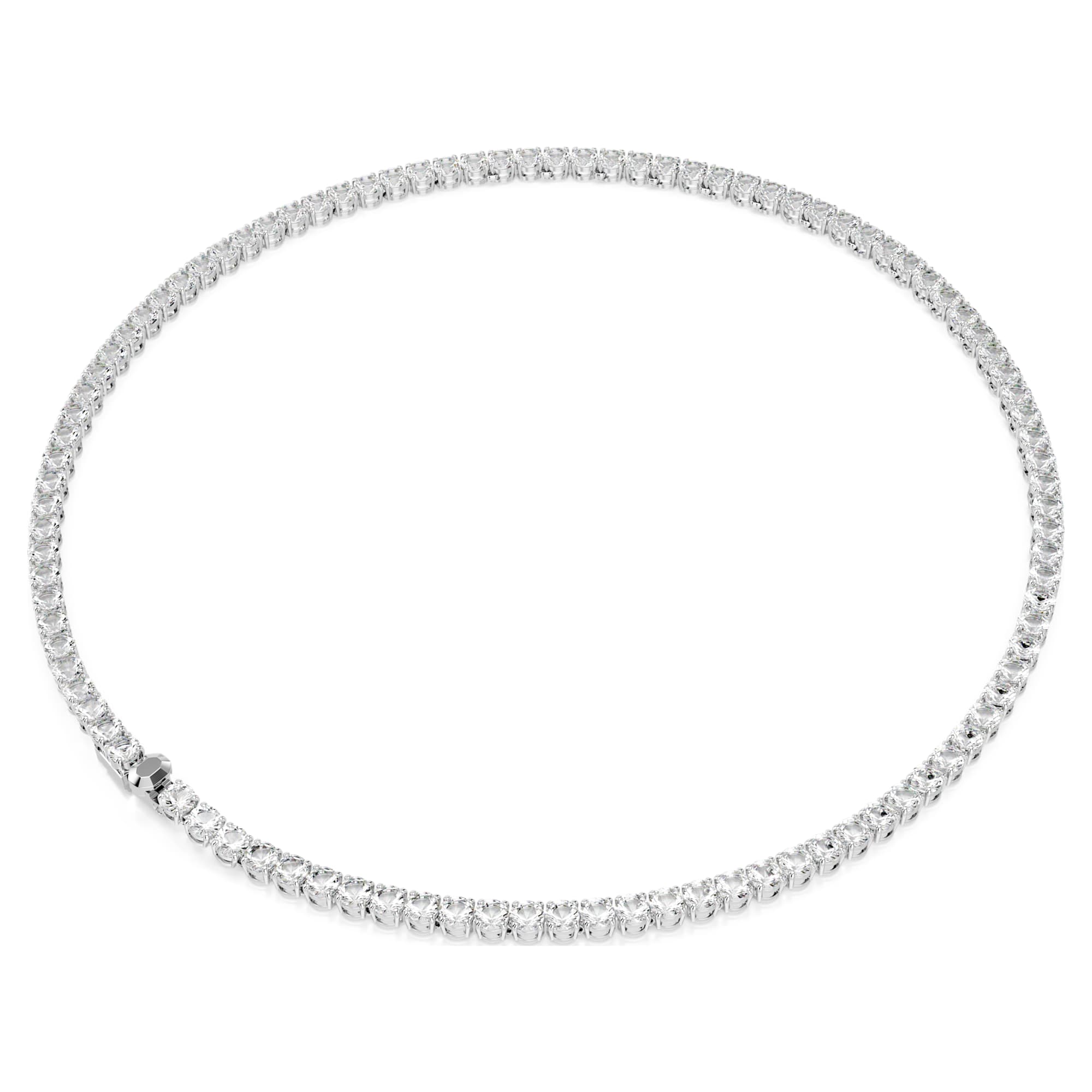 Matrix Tennis Kolye, Round Cut, Beyaz, Rodyum Kaplama, L