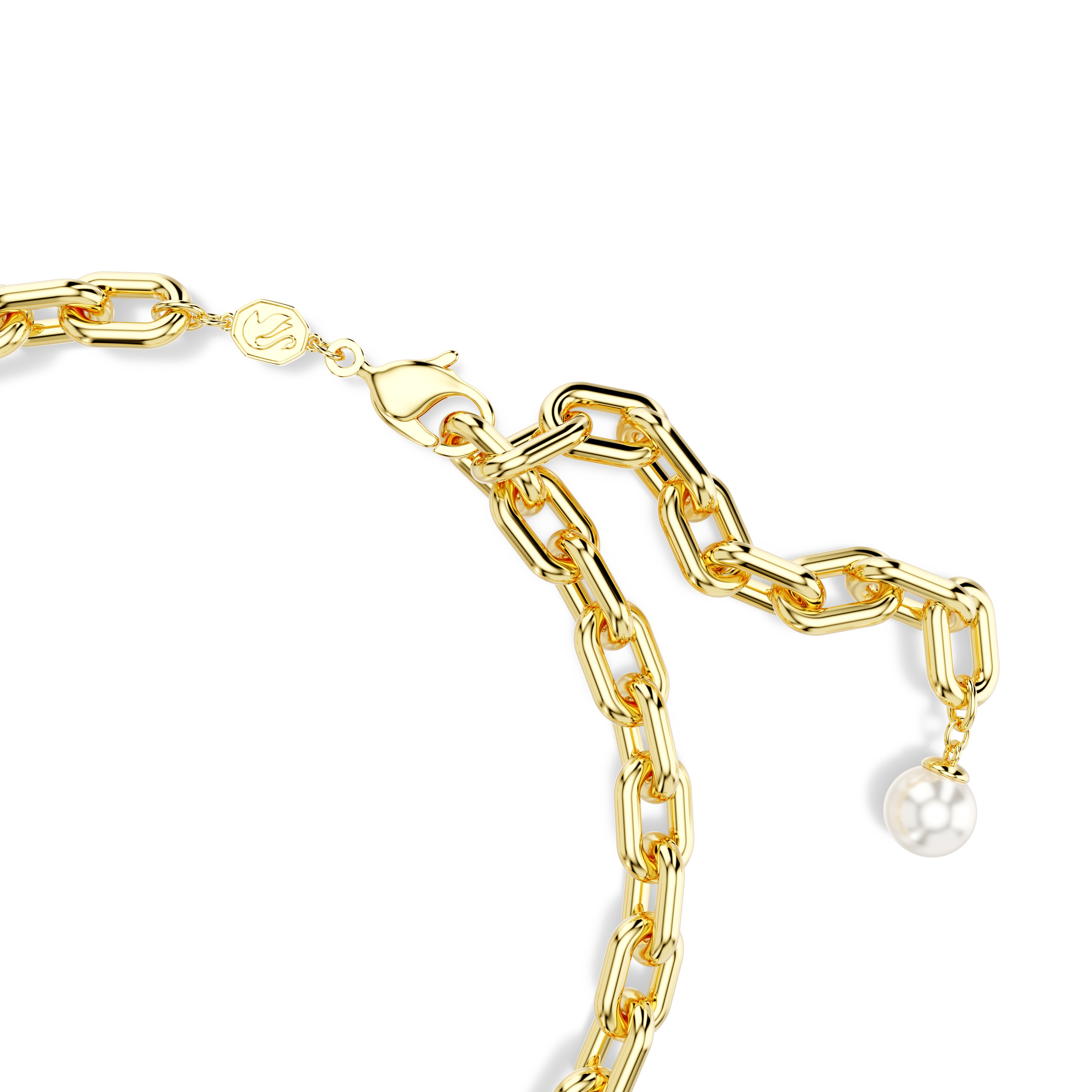 Idyllia Kolye, Kristal İnci, Deniz Kabuğu, Beyaz, Altin Rengi Kaplama