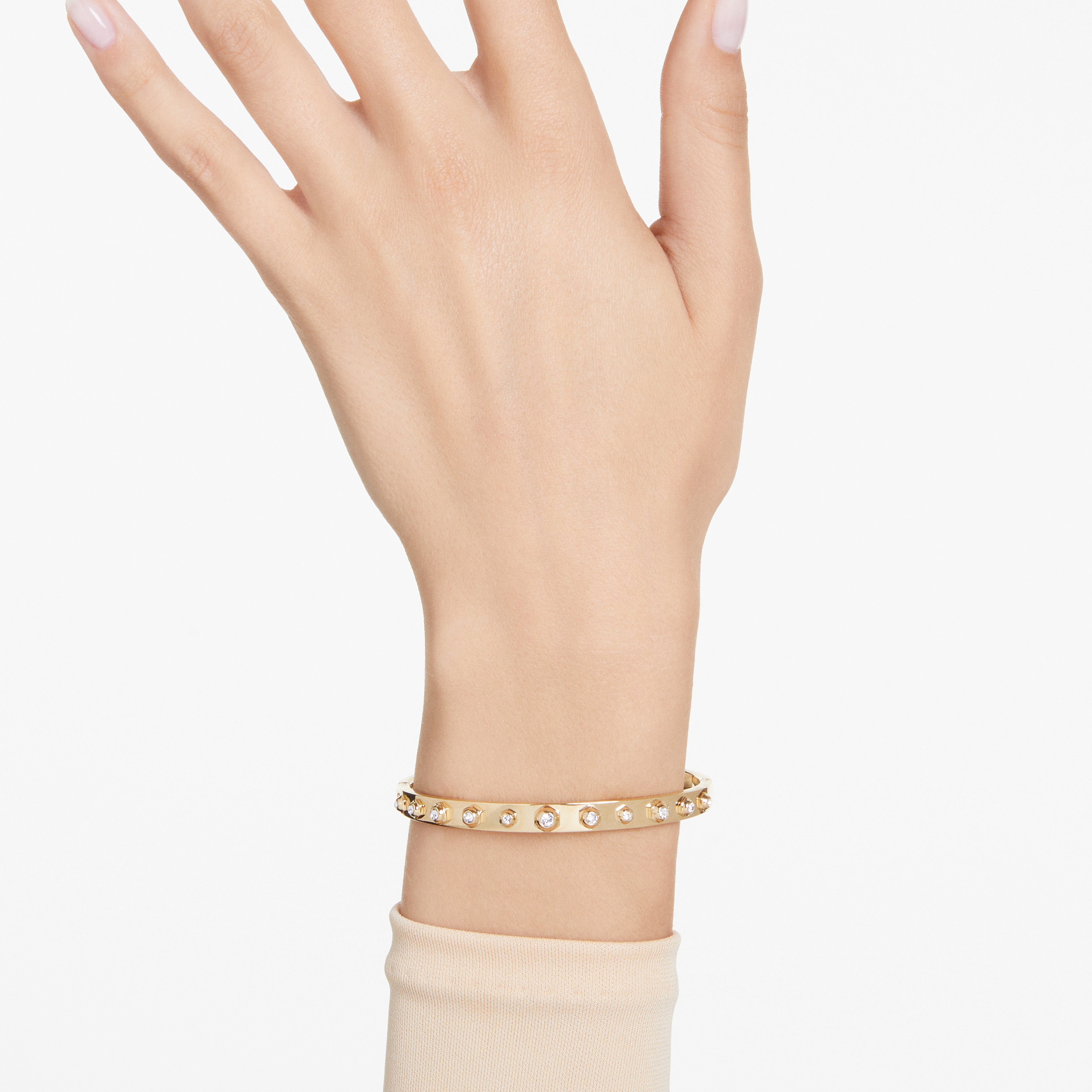 Numina Bileklik, Mixed Round Cut, S, Beyaz, Altın Rengi Kaplama, L