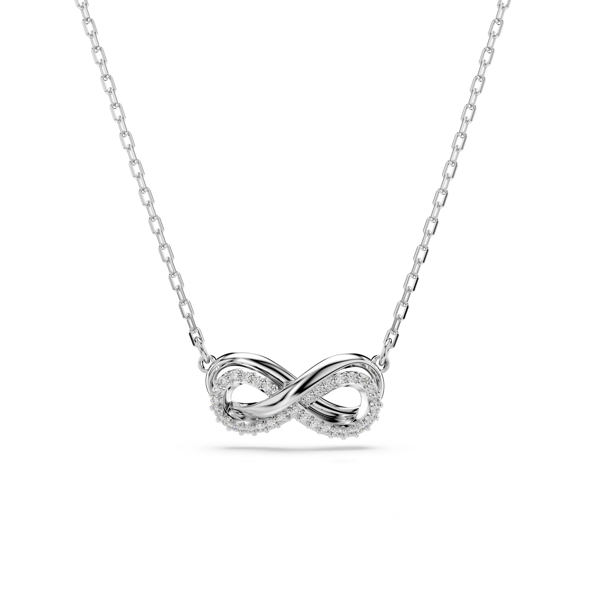 Hyperbola Kolye, Pavé, Infinity, Beyaz, Rodyum Kaplama