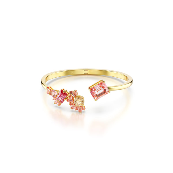Gema Bileklik, Mixed Cut, Pembe, Altin Rengi Kaplama, S
