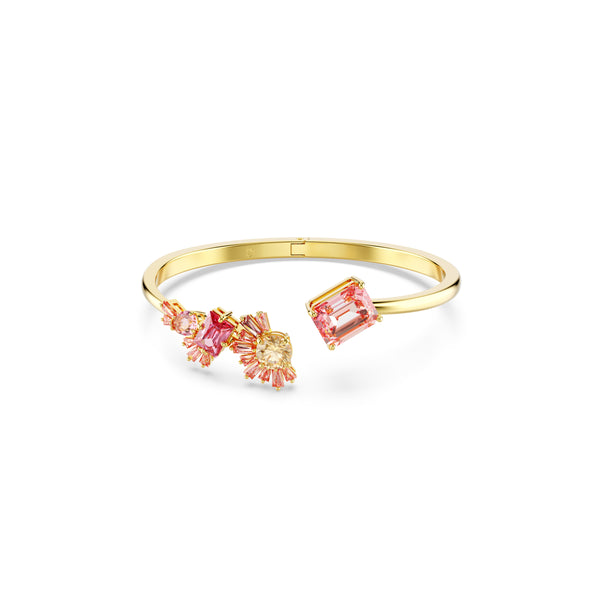 Gema Bileklik, Mixed Cut, Pembe, Altin Rengi Kaplama, M