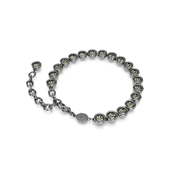 Imber Tennis Bileklik, Round Cut, Siyah, Rutenyum Kaplama