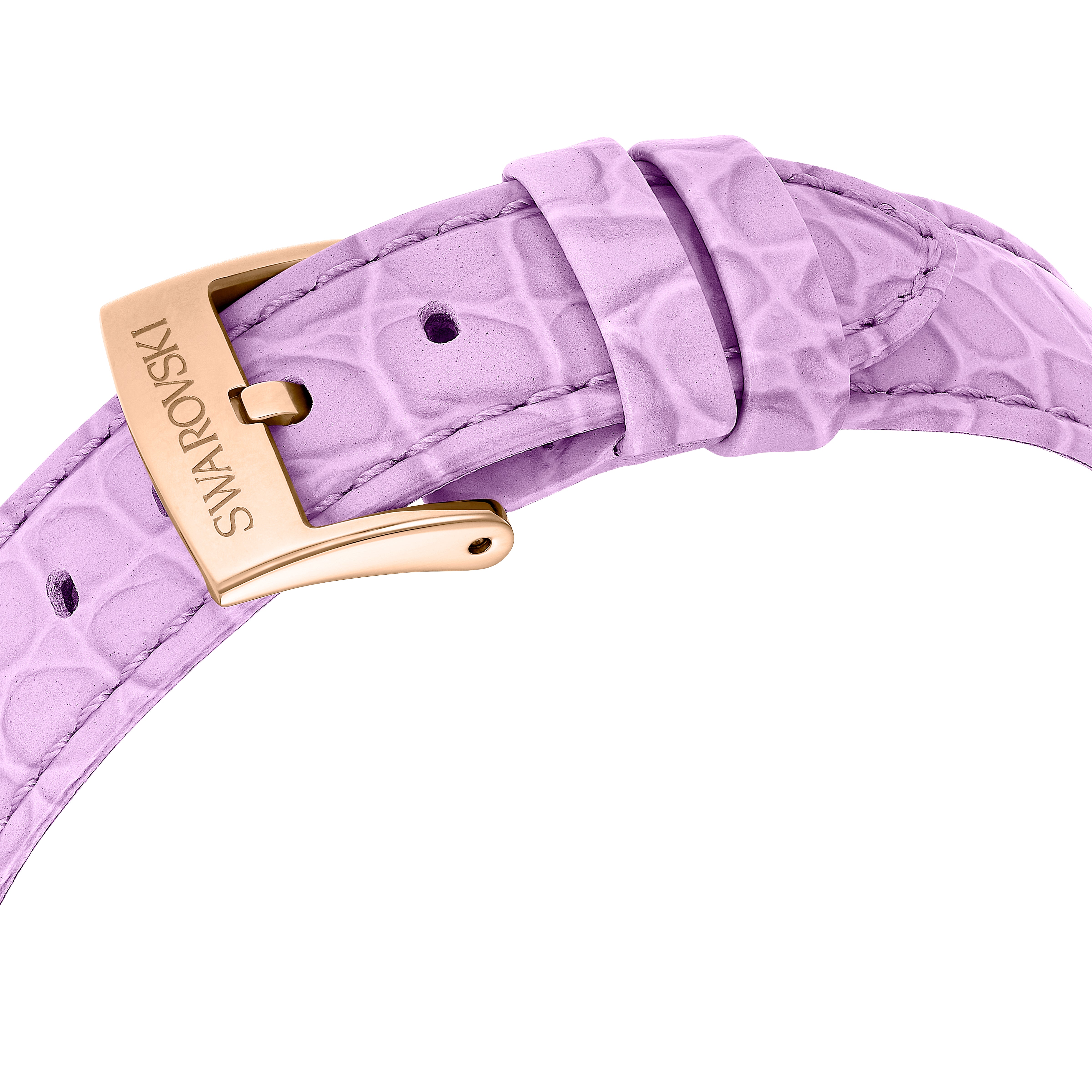 Octea Chrono Saat, Swiss Made, Deri Kayış, Mor, Pembe Altın Rengi Kaplama