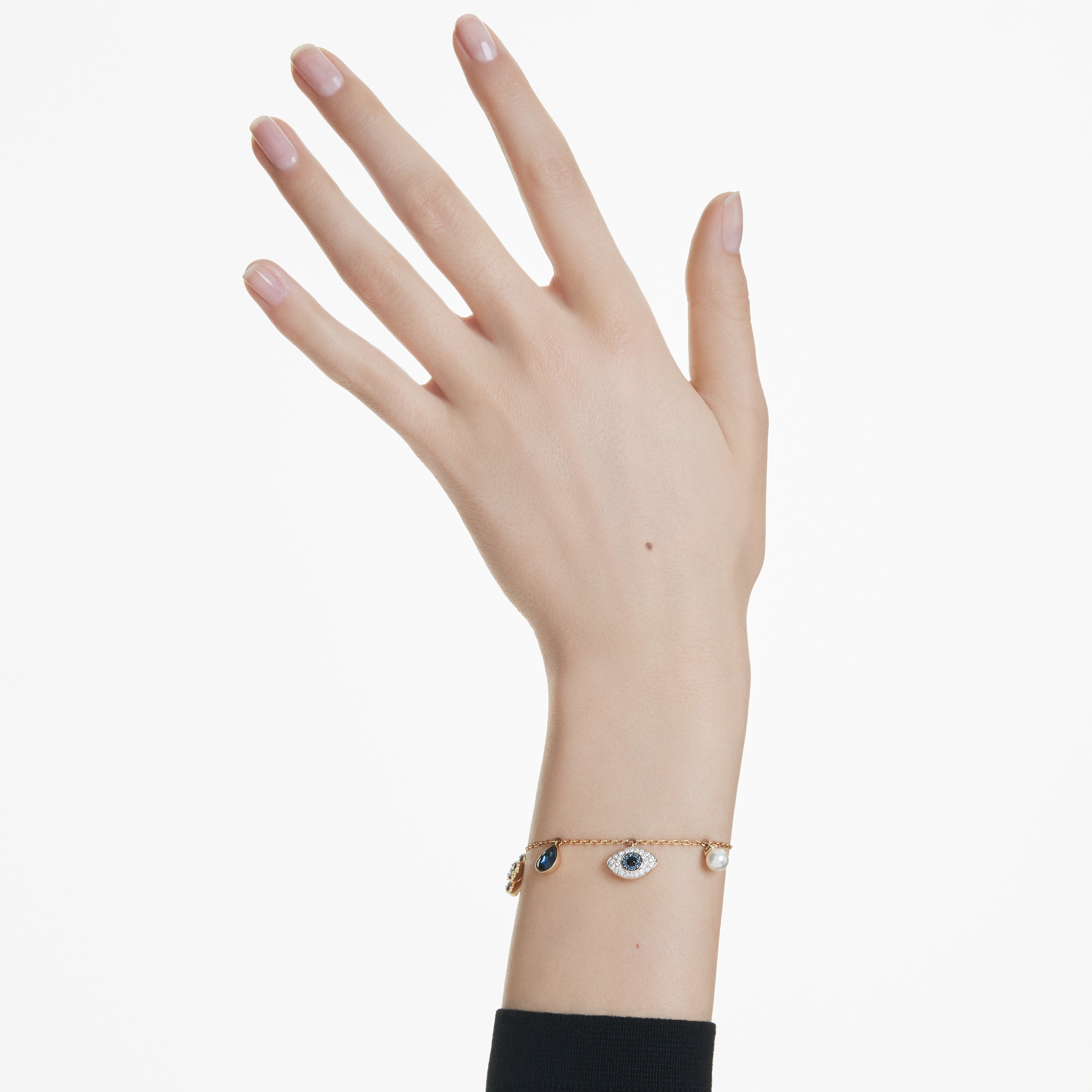 Symbolica Bileklik, Clover, Evil Eye & Horseshoe, Mavi, Sarı Altın Rengi Kaplama
