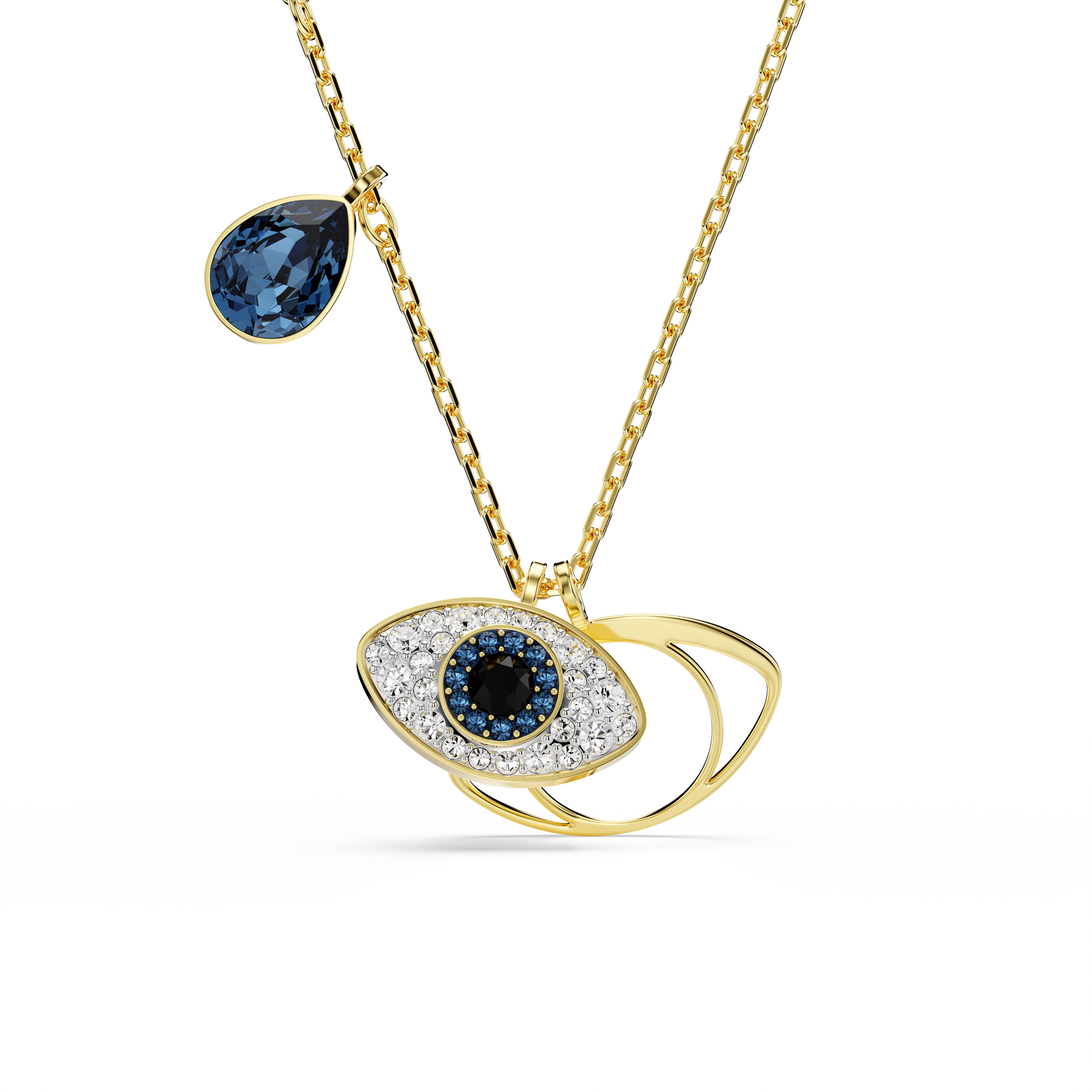 Symbolica Kolye, Evil Eye, Mavi, Sarı Altın Rengi Kaplama