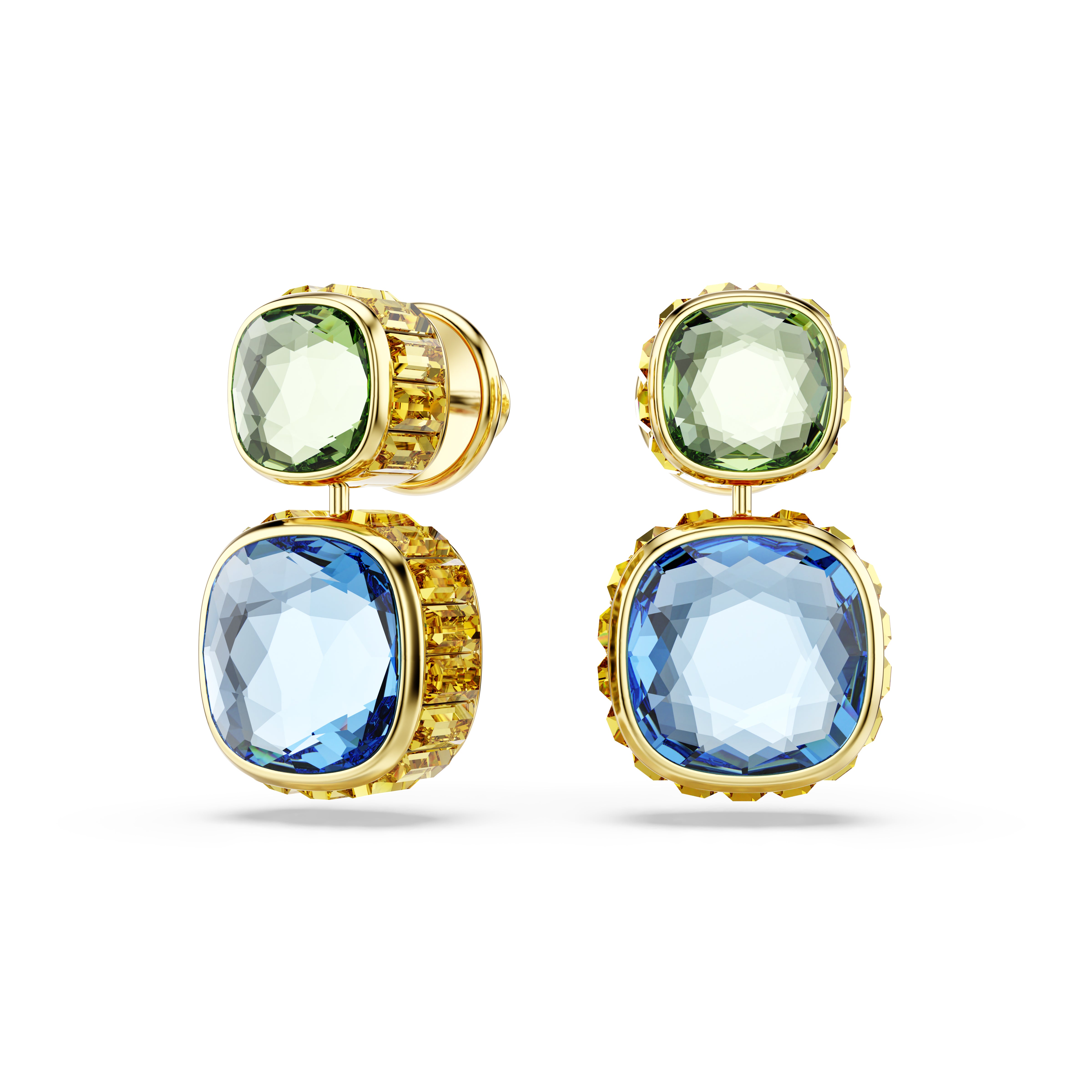 Chroma Damla Küpe, Yastik Kesim, Çok Renkli, Altin Rengi Kaplama