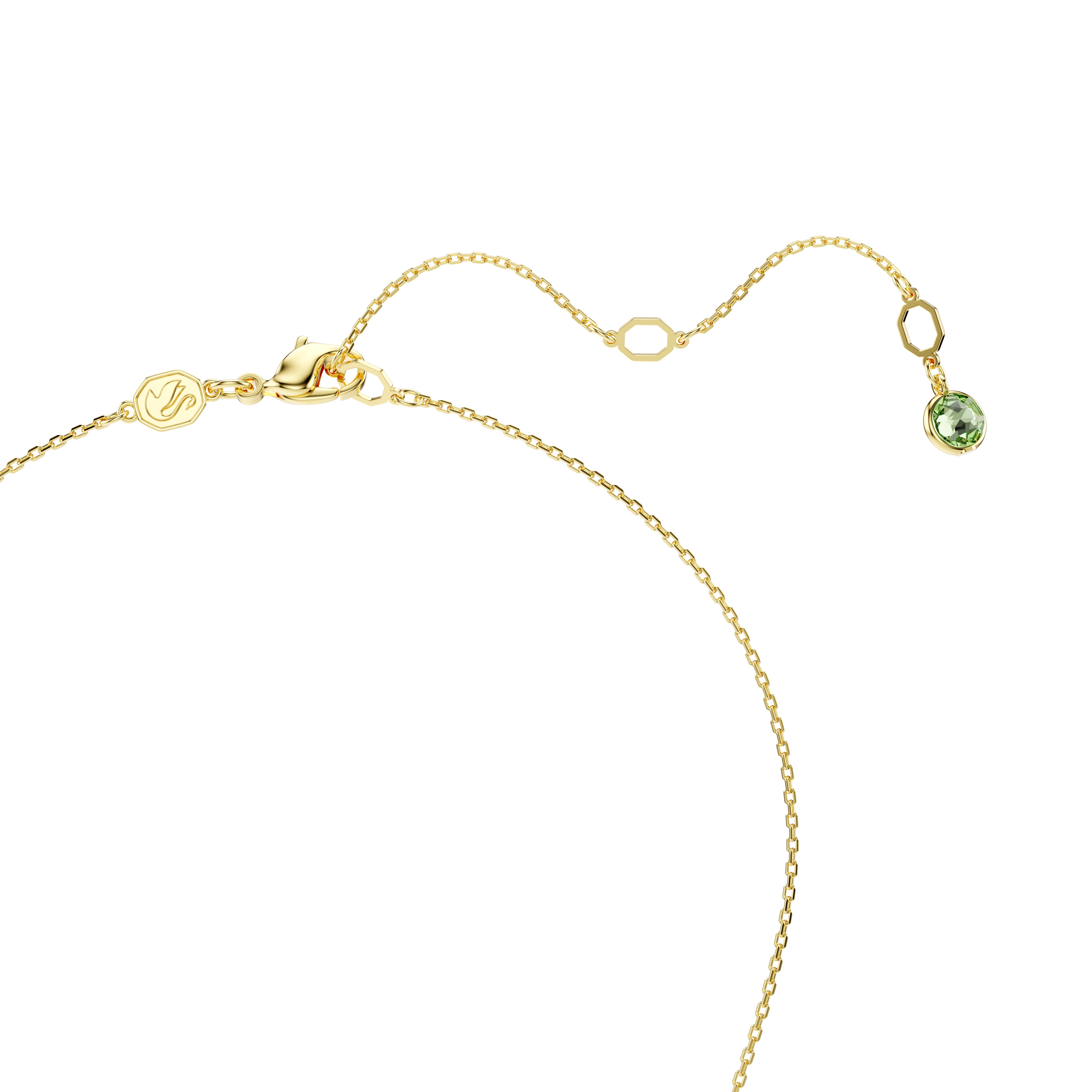 Chroma Kolye, Yastik Kesim, Çok Renkli, Altin Rengi Kaplama