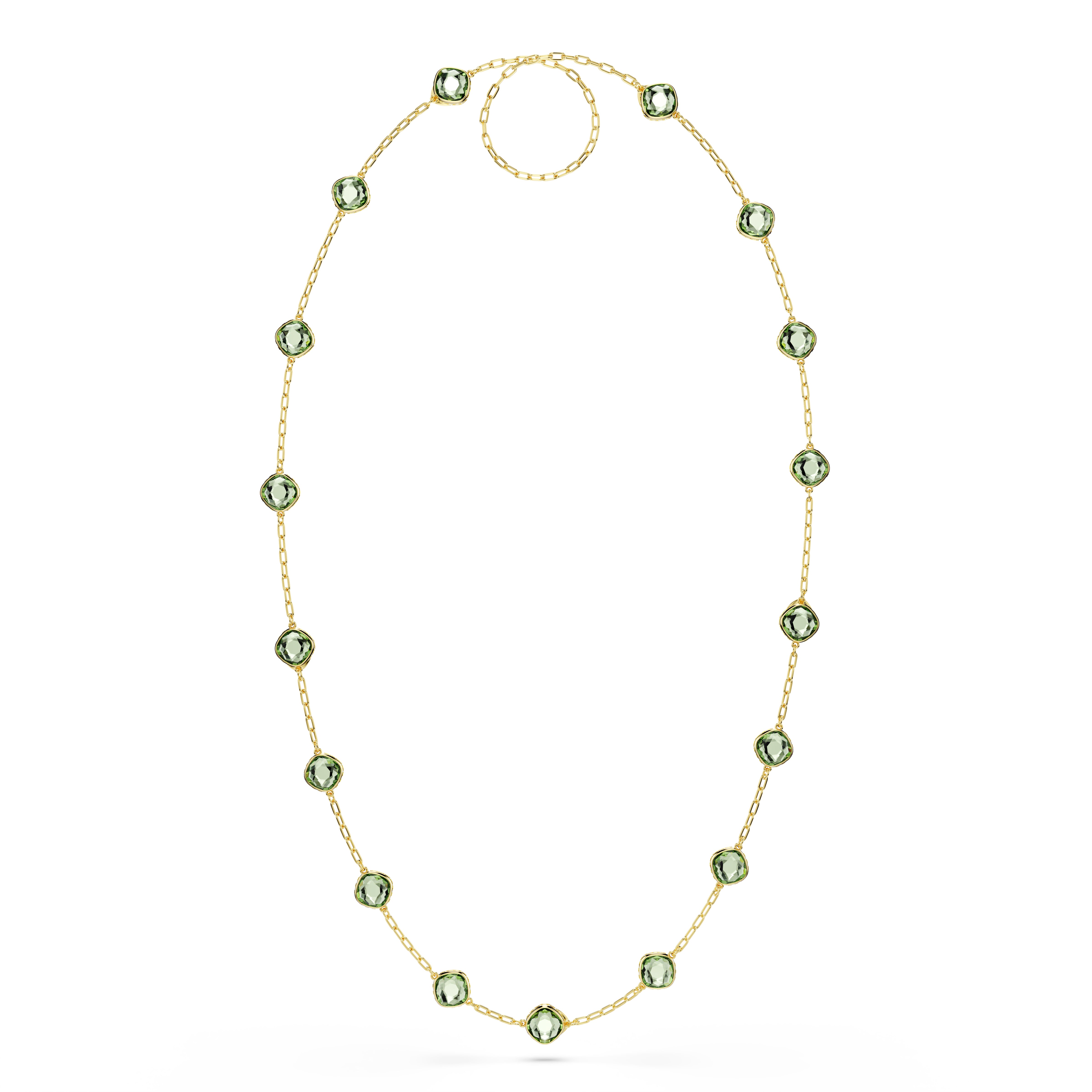 Chroma Dizi Kolye, Octagon Kesim, Yeşil, Altin Rengi Kaplama