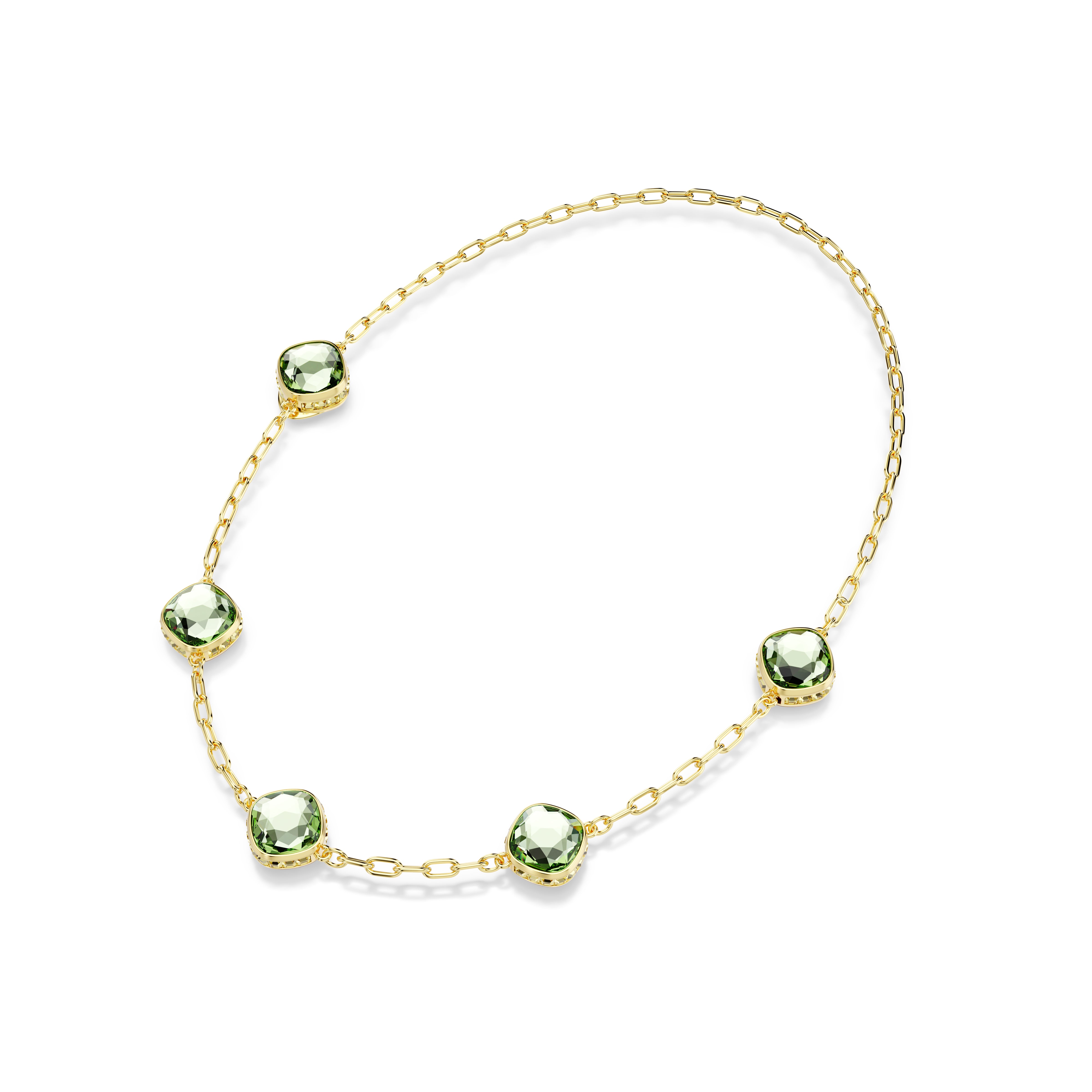 Chroma Dizi Kolye, Octagon Kesim, Yeşil, Altin Rengi Kaplama