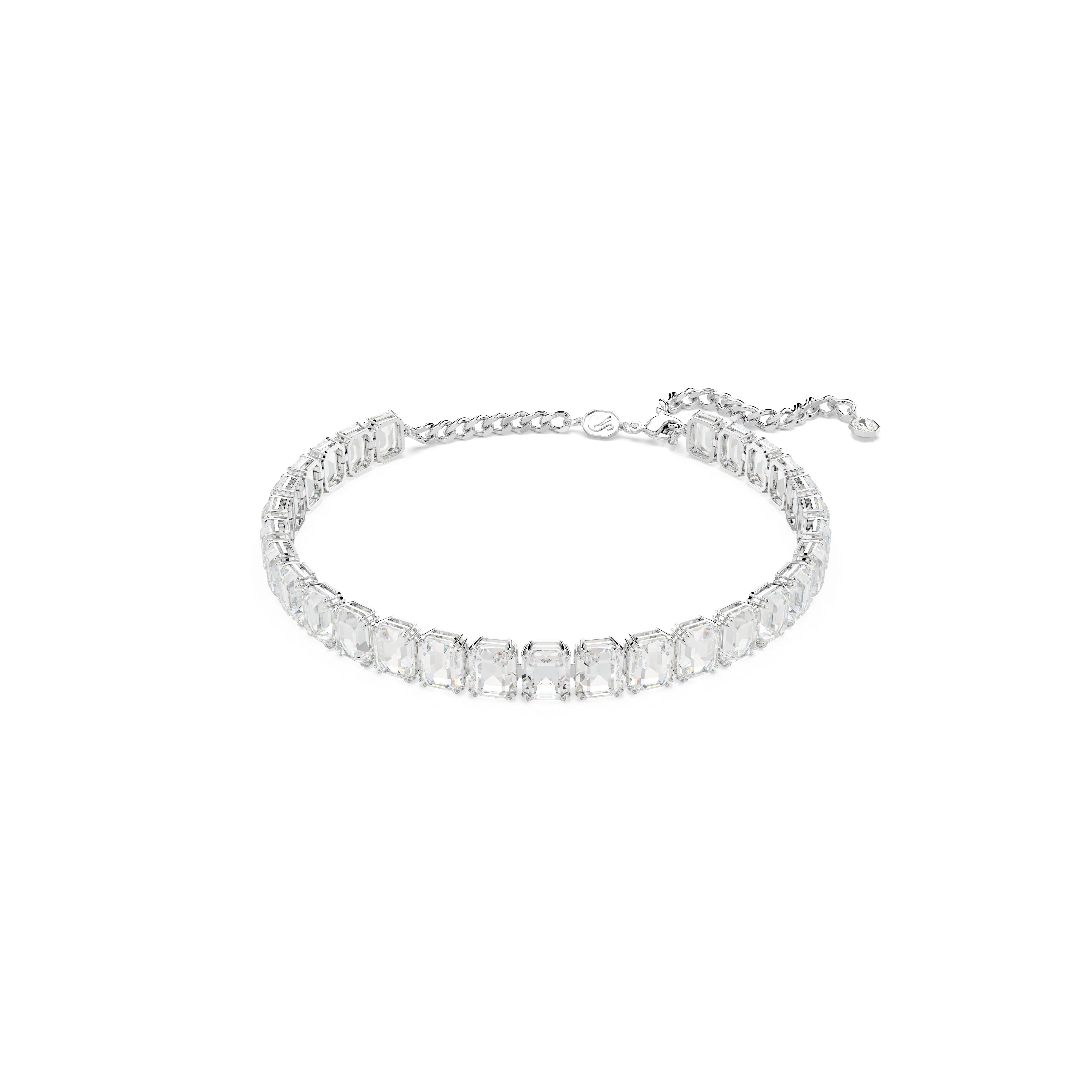 Millenia Choker, Octagon Cut, Beyaz, Rodyum Kaplama