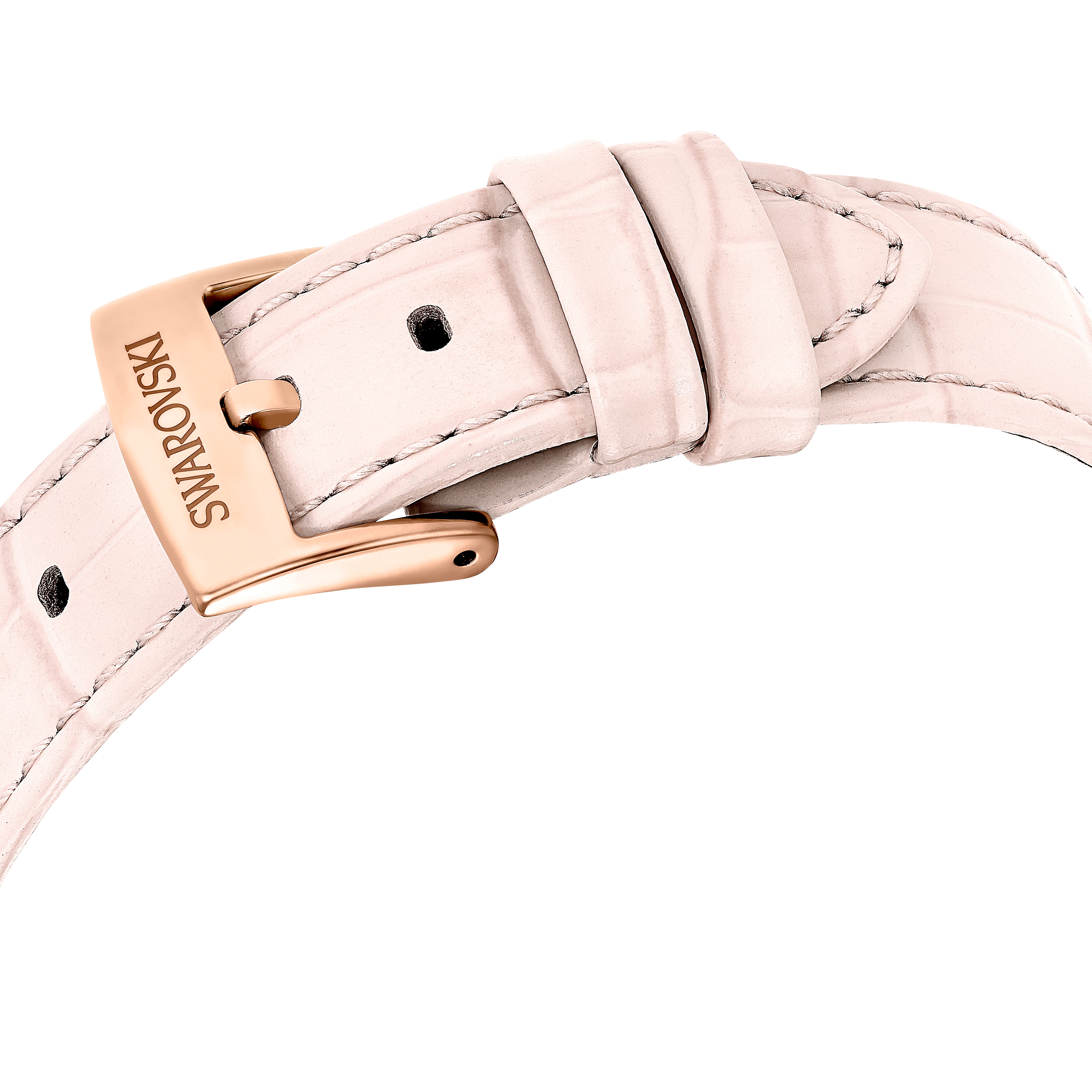 Matrix Tennis Chrono Saat, Swiss Made, Deri Kayiş, Pembe, Pembe Altin Rengi Kaplama