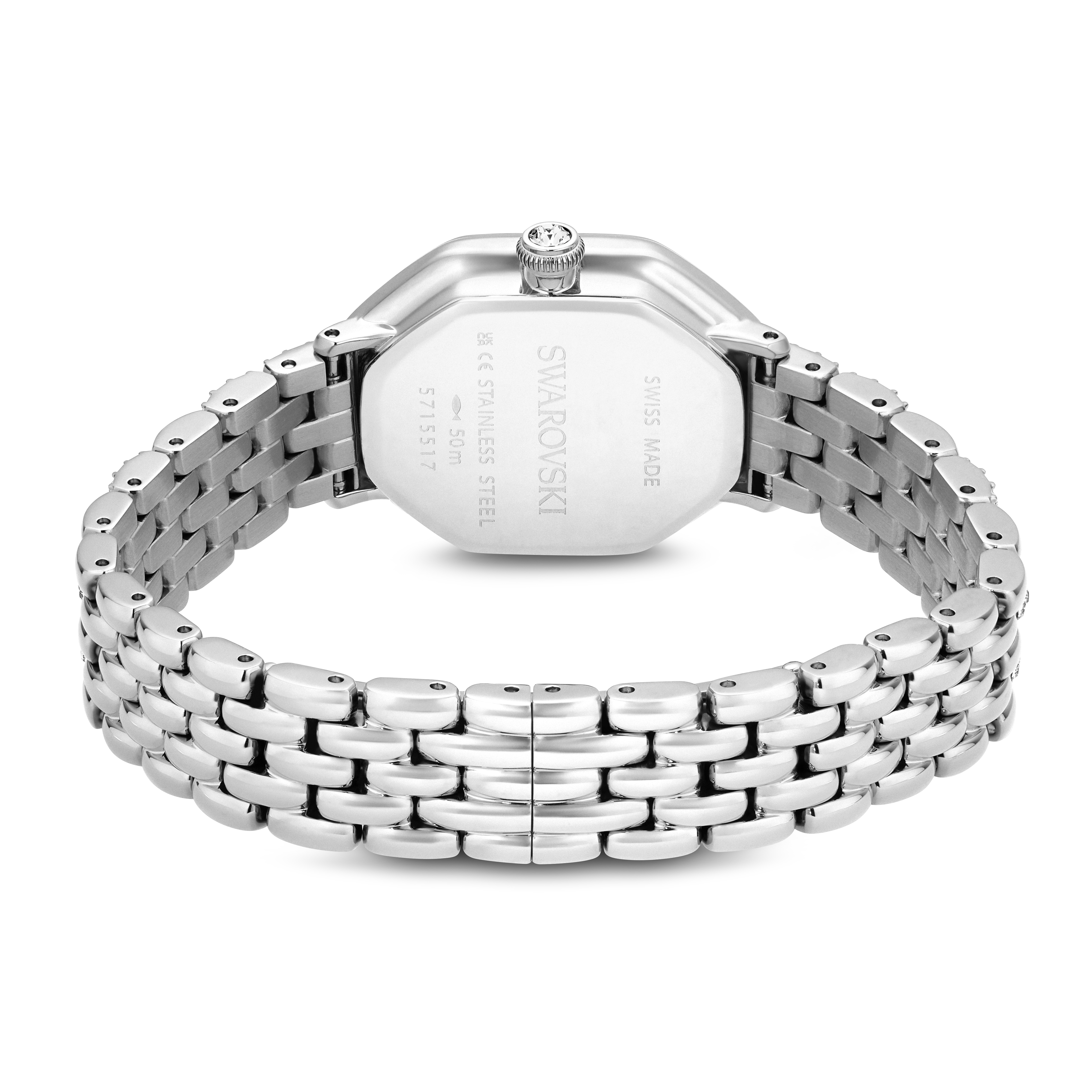 Dextera Octagon Saat, İsviçre Üretimi, Metal Bileklik, Gümüş Ton, Paslanmaz Çelik