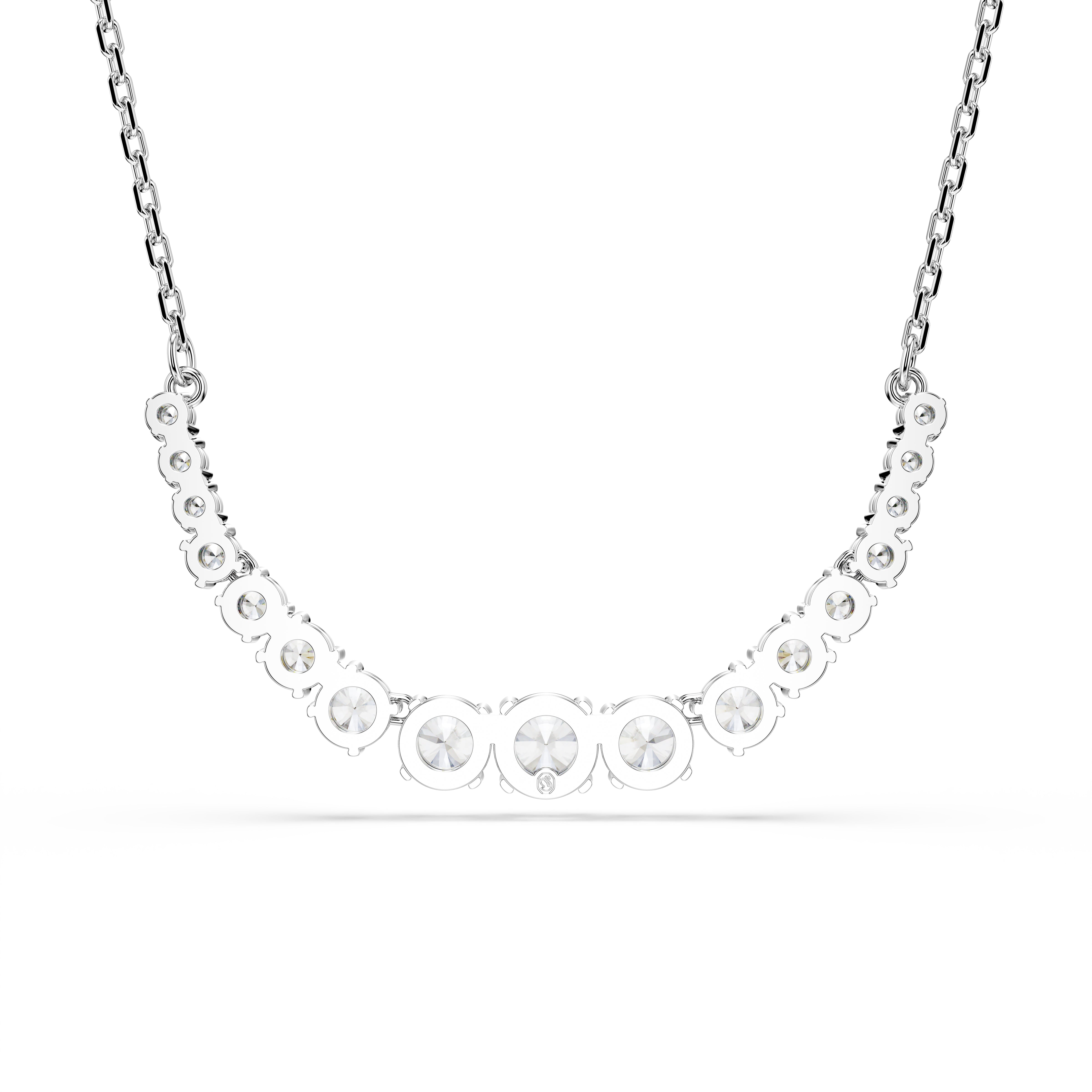 Matrix Kolye, Gradient Of Round Cuts, Beyaz, Rodyum Kaplama