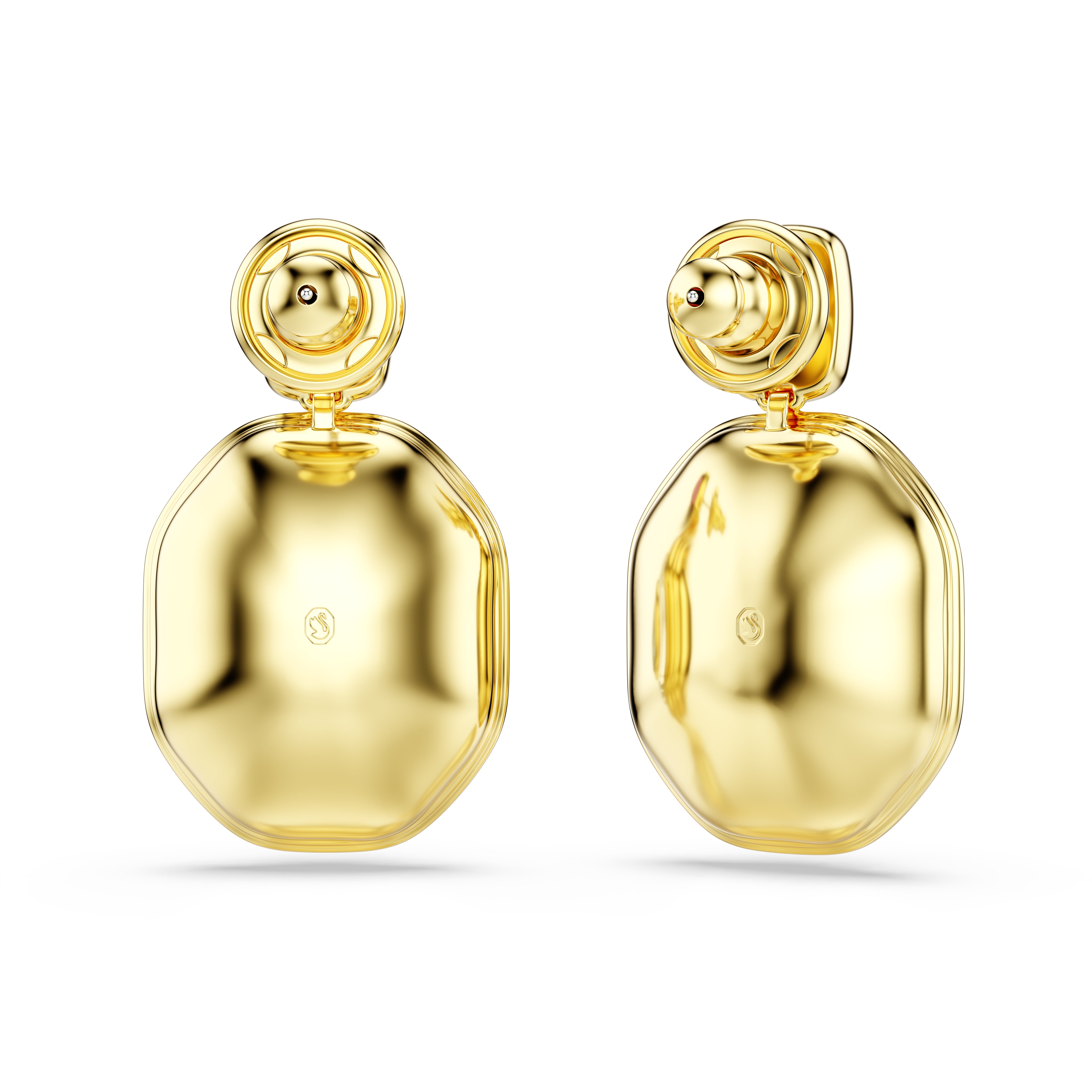 Chroma Damla Küpe, Asimetrik Dizayn, Octagon Kesim, Çok Renkli, Altin Rengi Kaplama