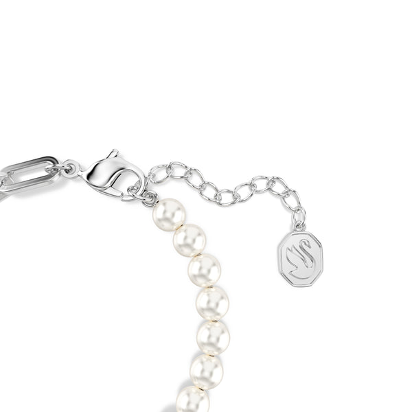 Swan Bileklik, Kristal İnci, Swan, Siyah, Rodyum Kaplama
