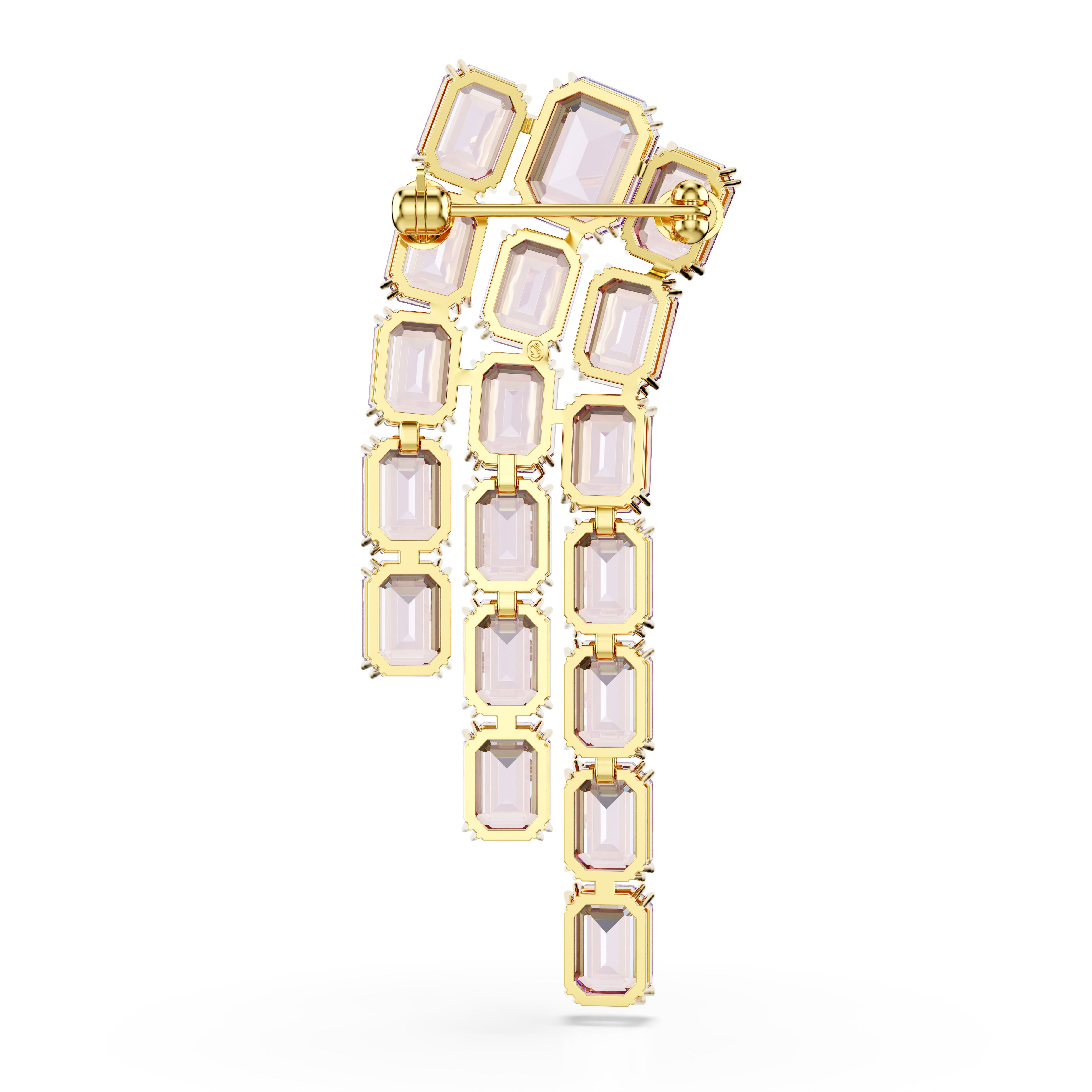 Millenia Broş, Octagon Kesim, Mor, Altin Rengi Kaplama