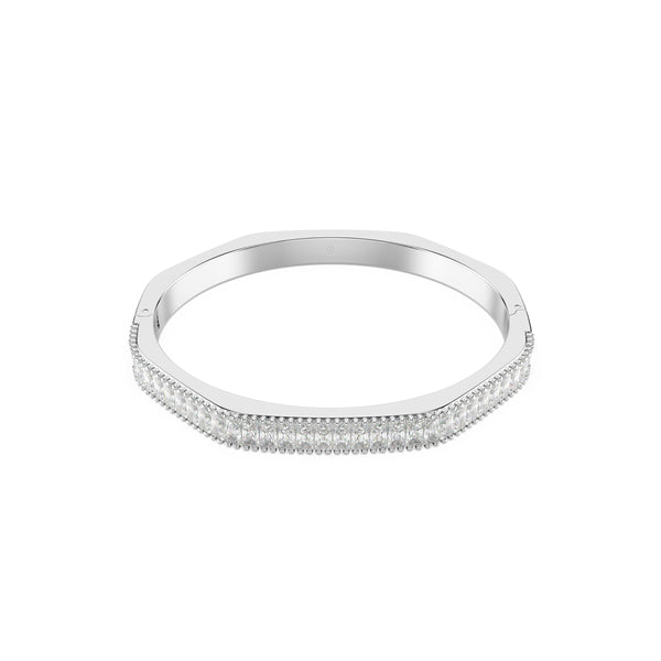 Matrix Bangle Bileklik, Baget Kesim, Beyaz, Rodyum Kaplama