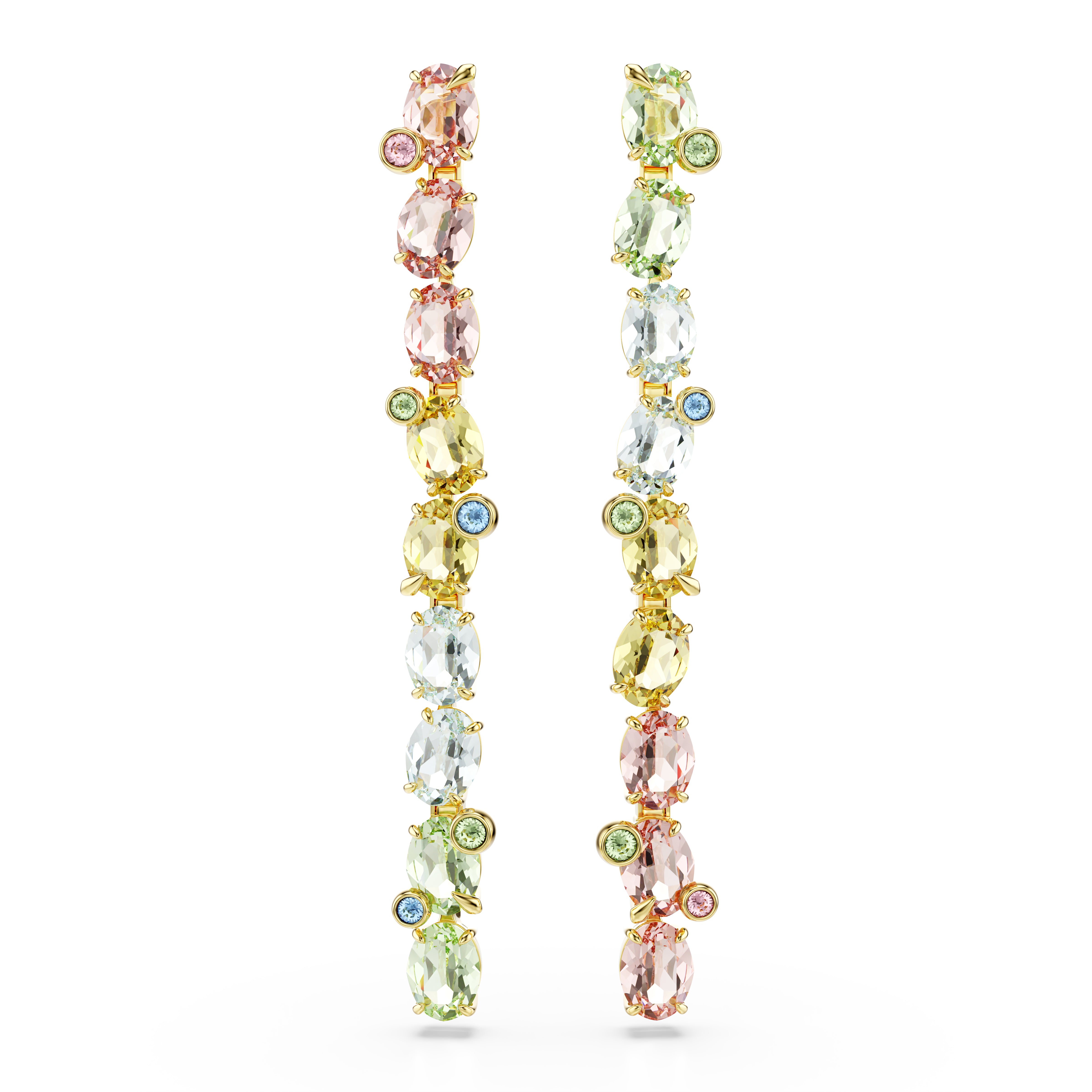 Gema Damla Küpe, Asimetrik, Karişik Kesim, Çok Renkli, Altin Rengi Kaplama