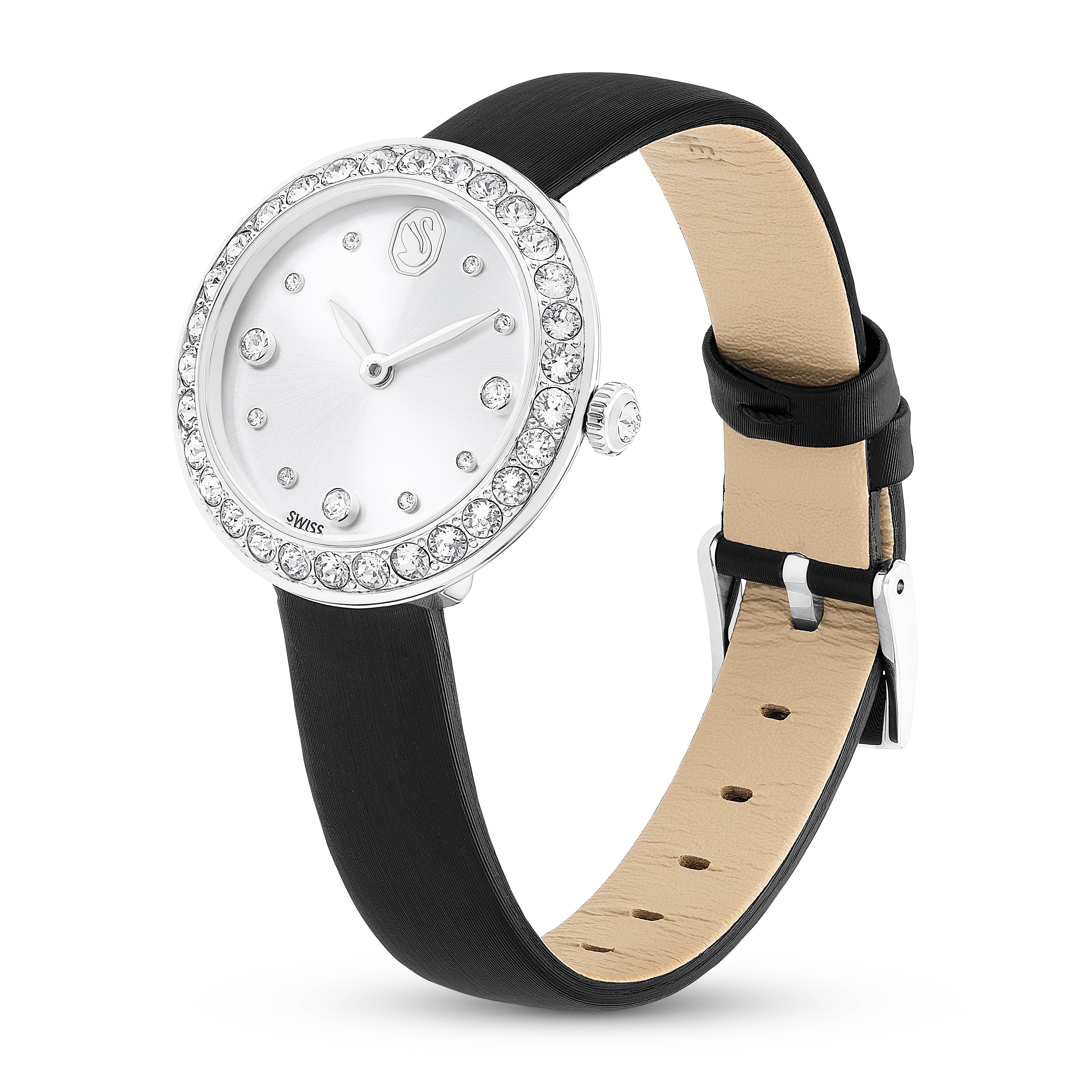 Matrix Tennis Saat, Swiss Made, Deri Kayiş, Siyah, Paslanmaz Çelik