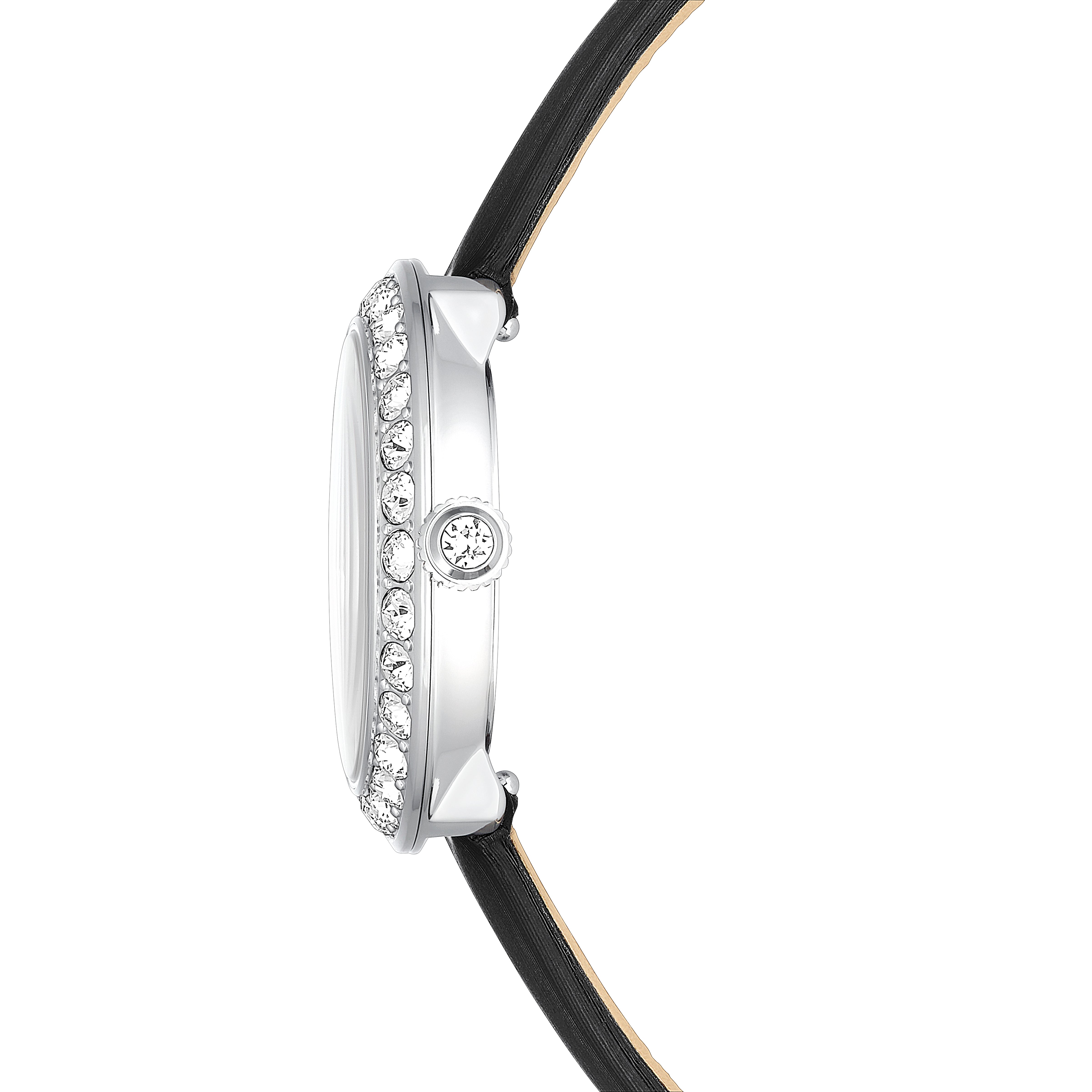 Matrix Tennis Saat, Swiss Made, Deri Kayiş, Siyah, Paslanmaz Çelik