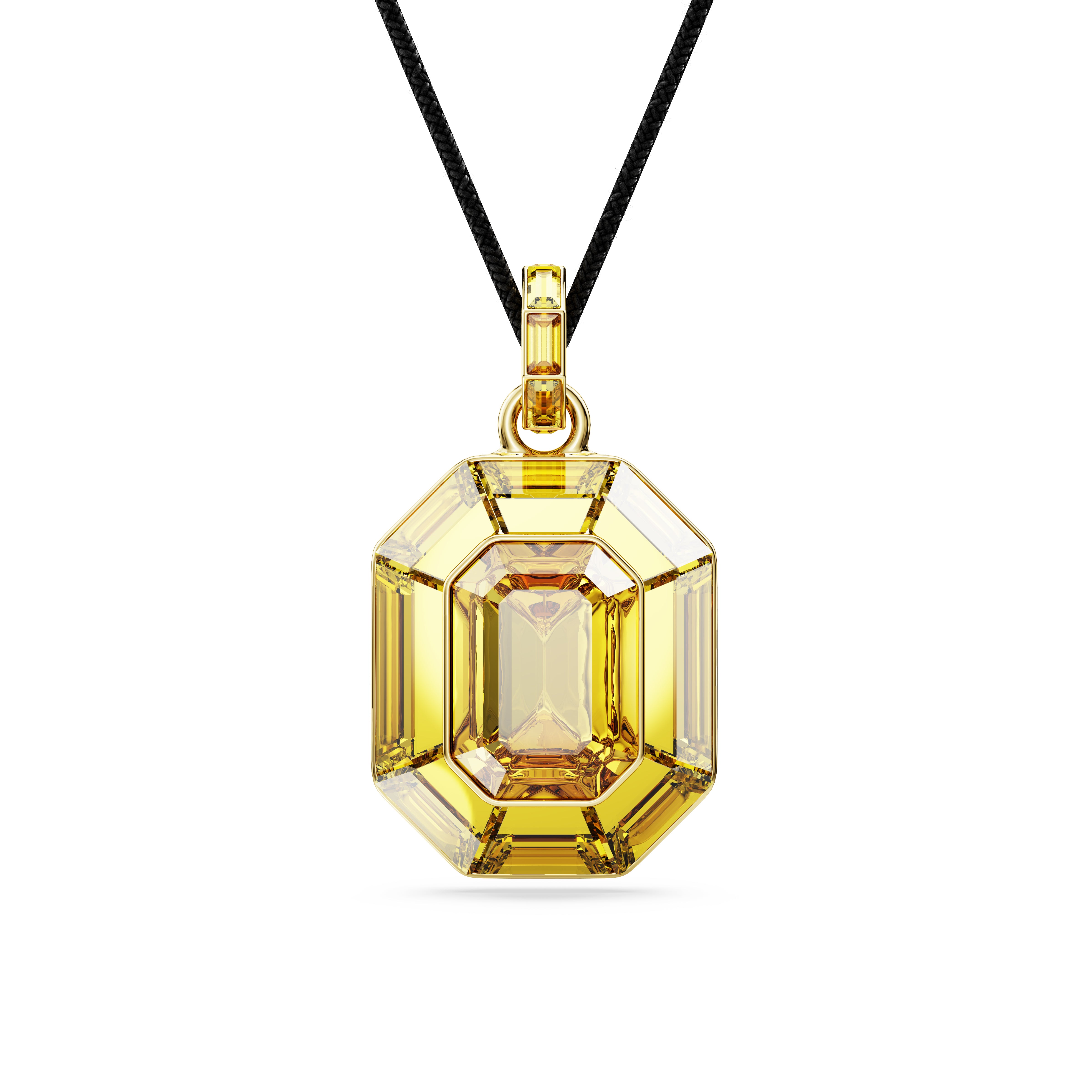 Lucent Kolye, Octagon Şekil, Sarı, Altın Rengi Kaplama