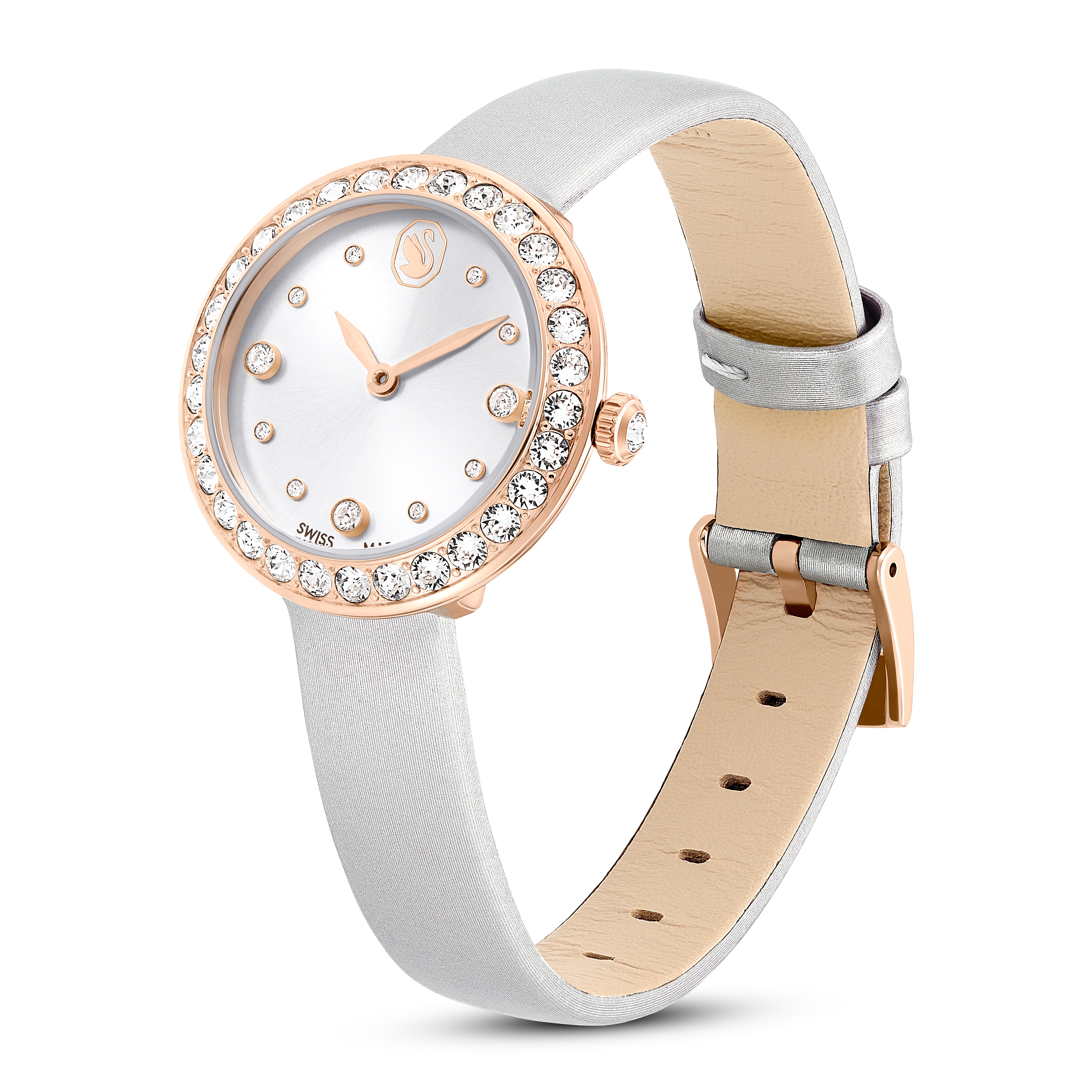 Matrix Tennis Saat, Swiss Made, Deri Kayiş, Gri, Pembe Altin Rengi Kaplama