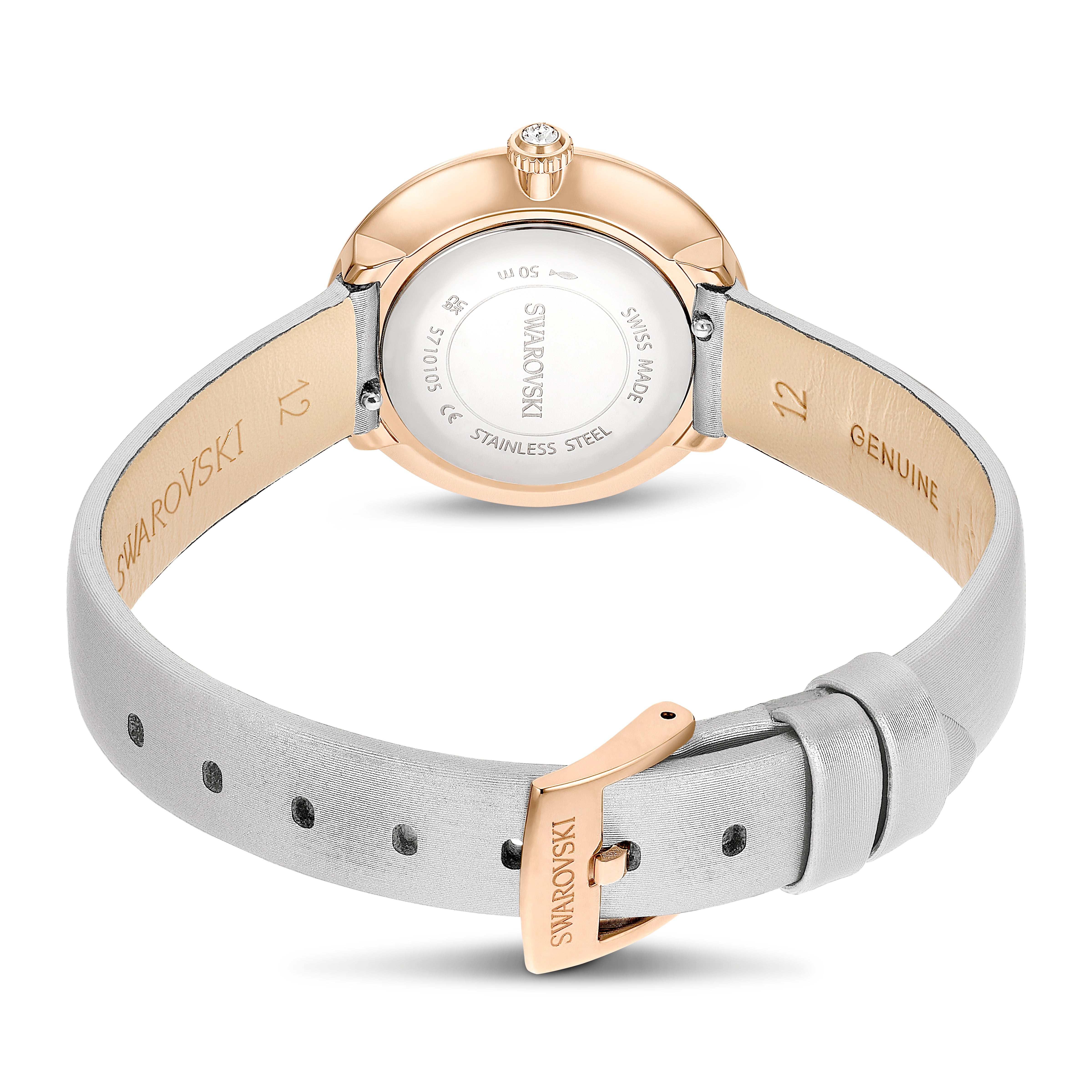 Matrix Tennis Saat, Swiss Made, Deri Kayiş, Gri, Pembe Altin Rengi Kaplama