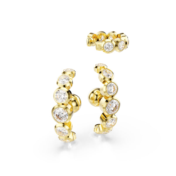 Imber Earcuff, Set (3), Yuvarlak Kesim, Beyaz, Altin Rengi Kaplama